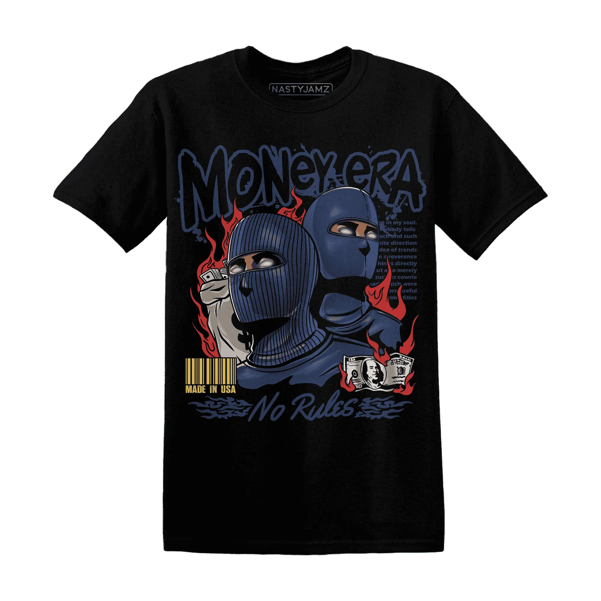 VaporMax-Air-Plus-Midnight-Navy-Gold-Black-NastyJamz-T-Shirt-Match-Money-Era