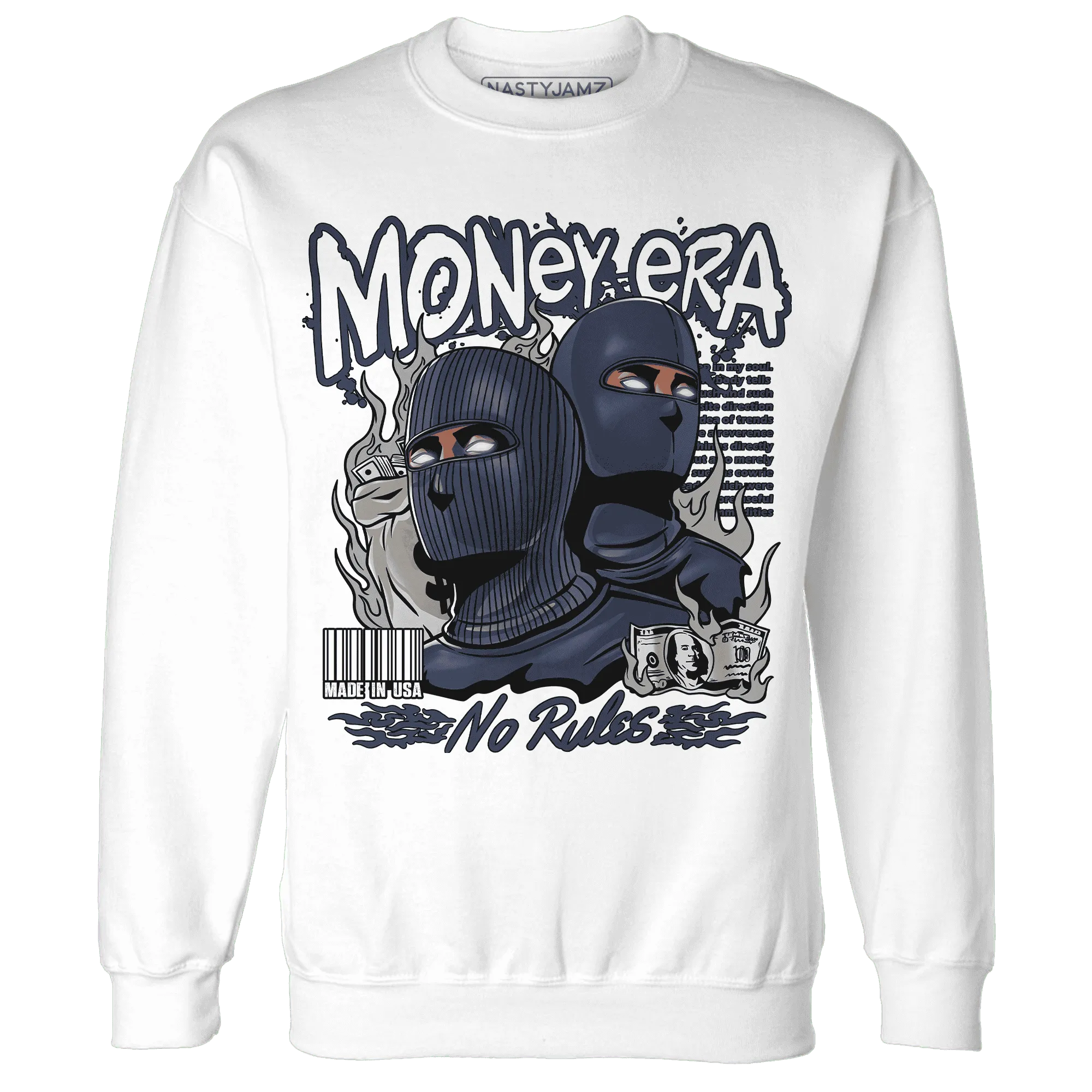 VaporMax-Plus-Midnight-Navy-White-Metallic-Silver-NastyJamz-Sweatshirt-Match-Money-Era