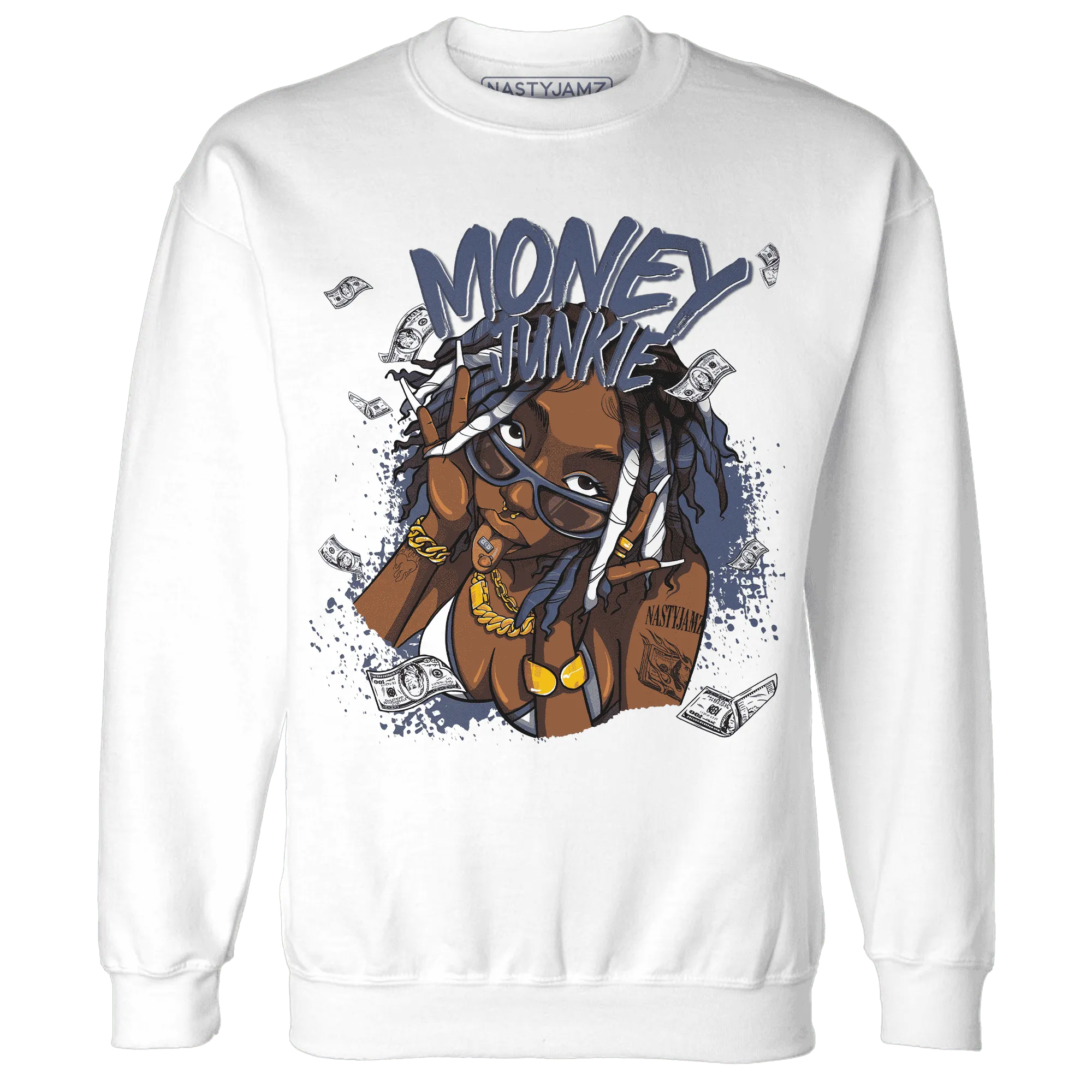 Low-Diffused-Blue-11s-Sweatshirt-Match-Money-Junkie