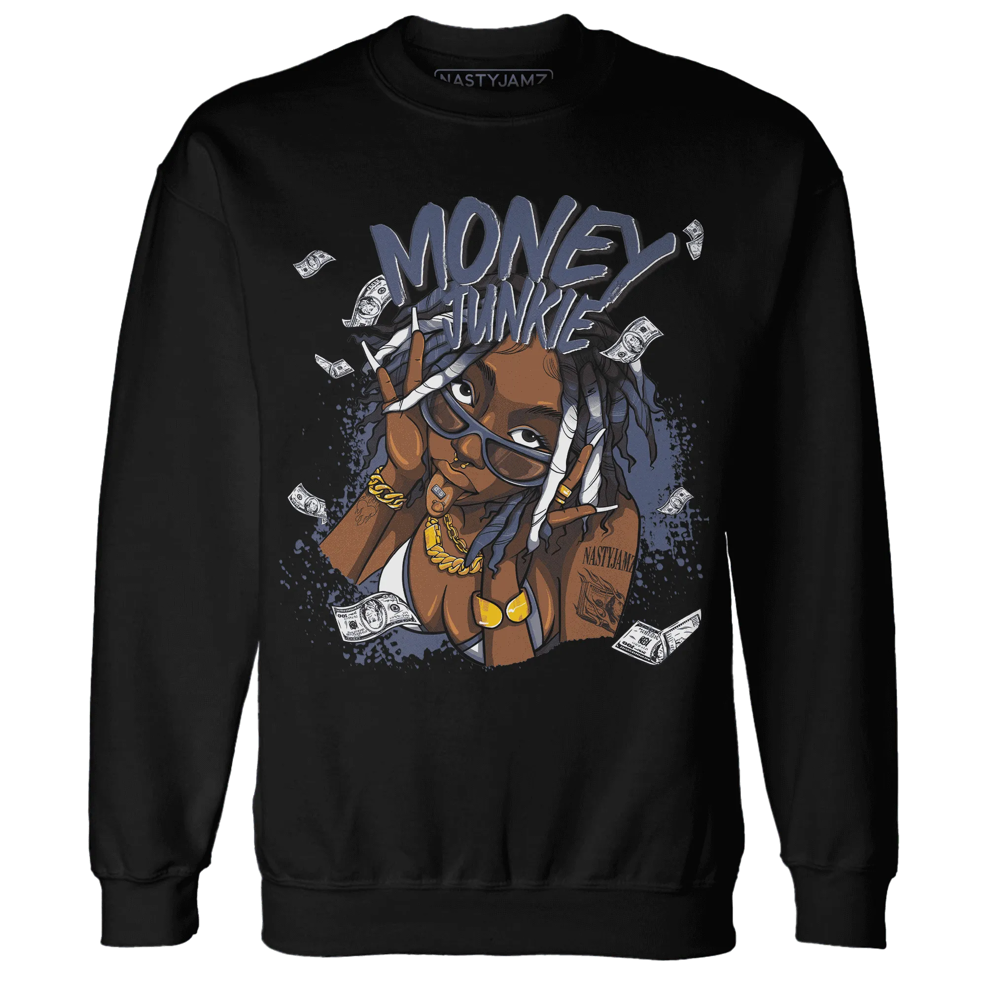 Low-Diffused-Blue-11s-Sweatshirt-Match-Money-Junkie