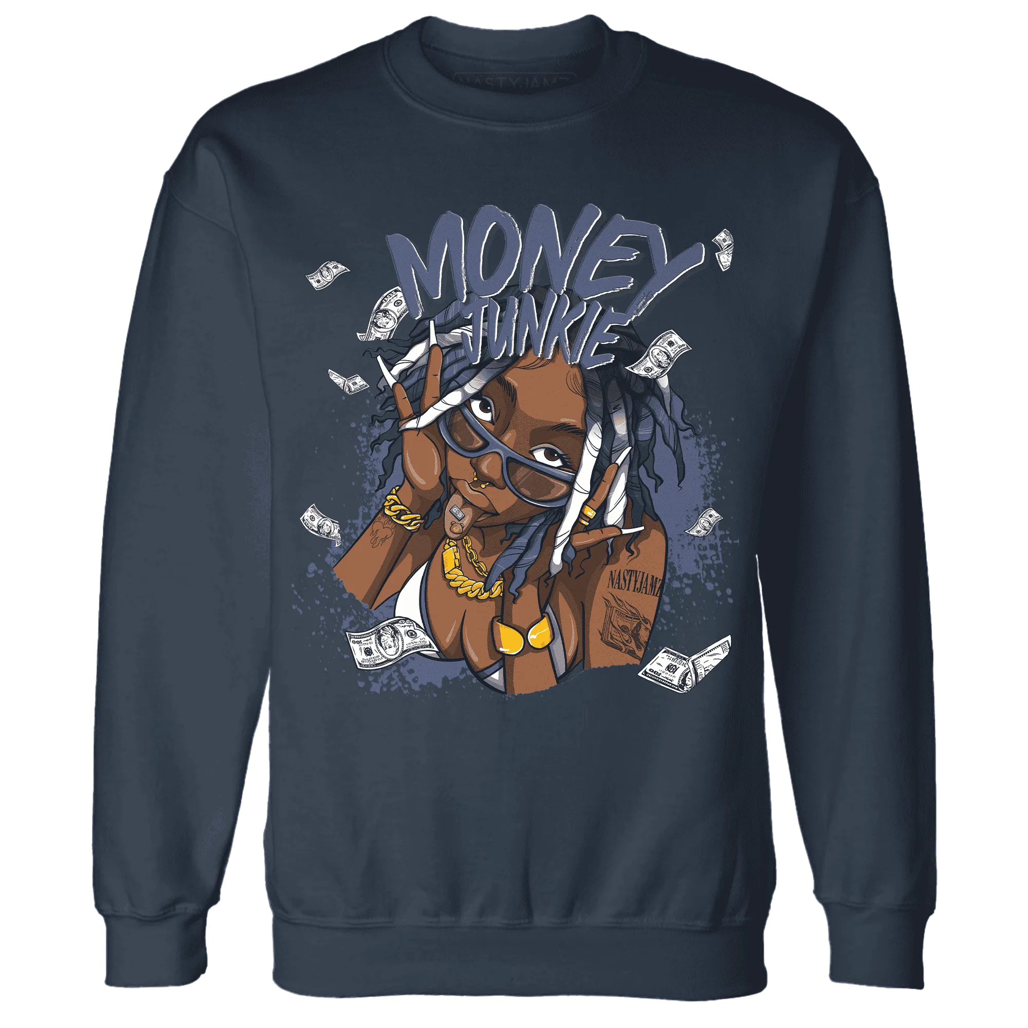 Low-Diffused-Blue-11s-Sweatshirt-Match-Money-Junkie