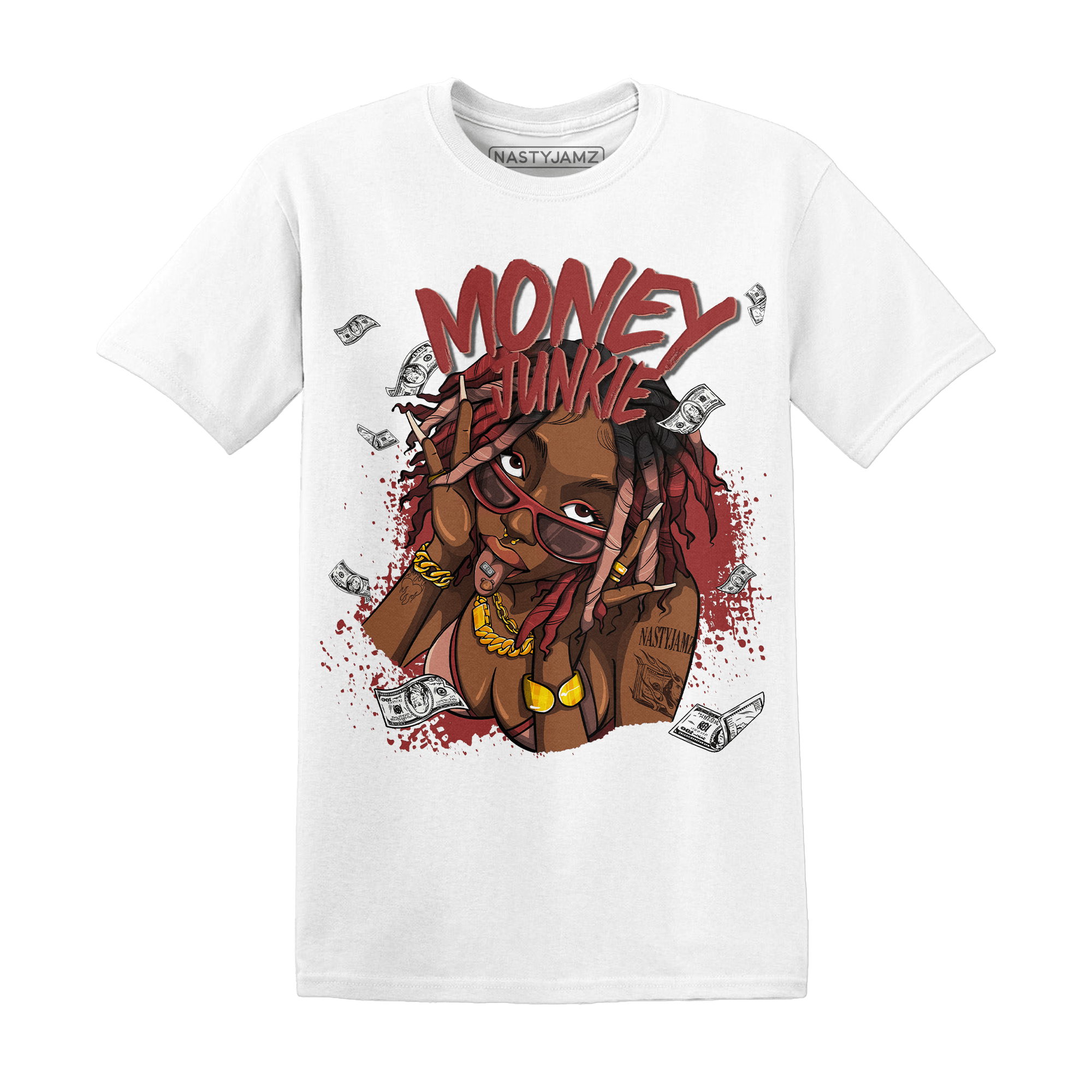 Dune Red 13s T Shirt Match Money Junkie - NastyJamz
