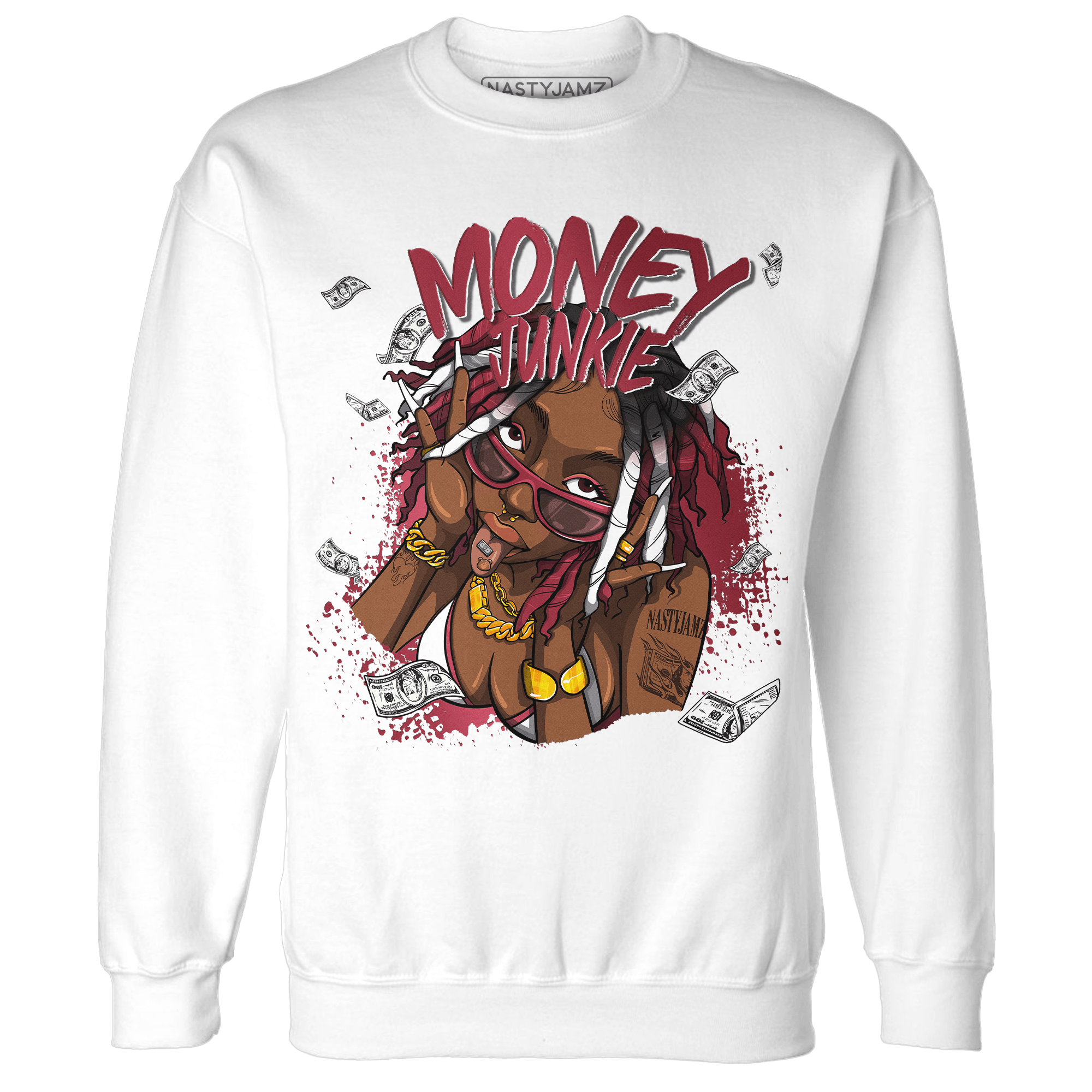High 85 Metallic Burgundy 1s Sweatshirt Match Money Junkie - NastyJamz