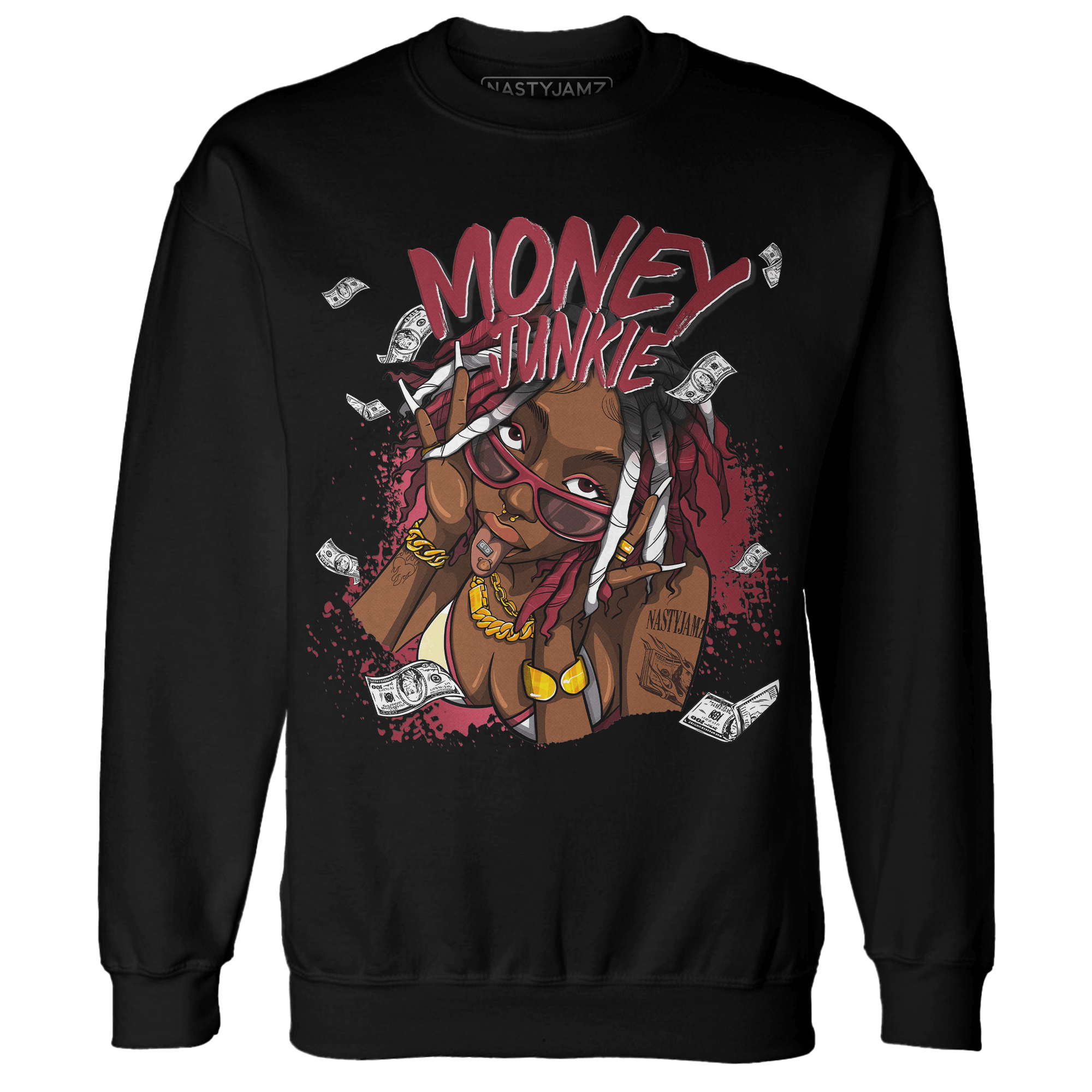 High 85 Metallic Burgundy 1s Sweatshirt Match Money Junkie - NastyJamz