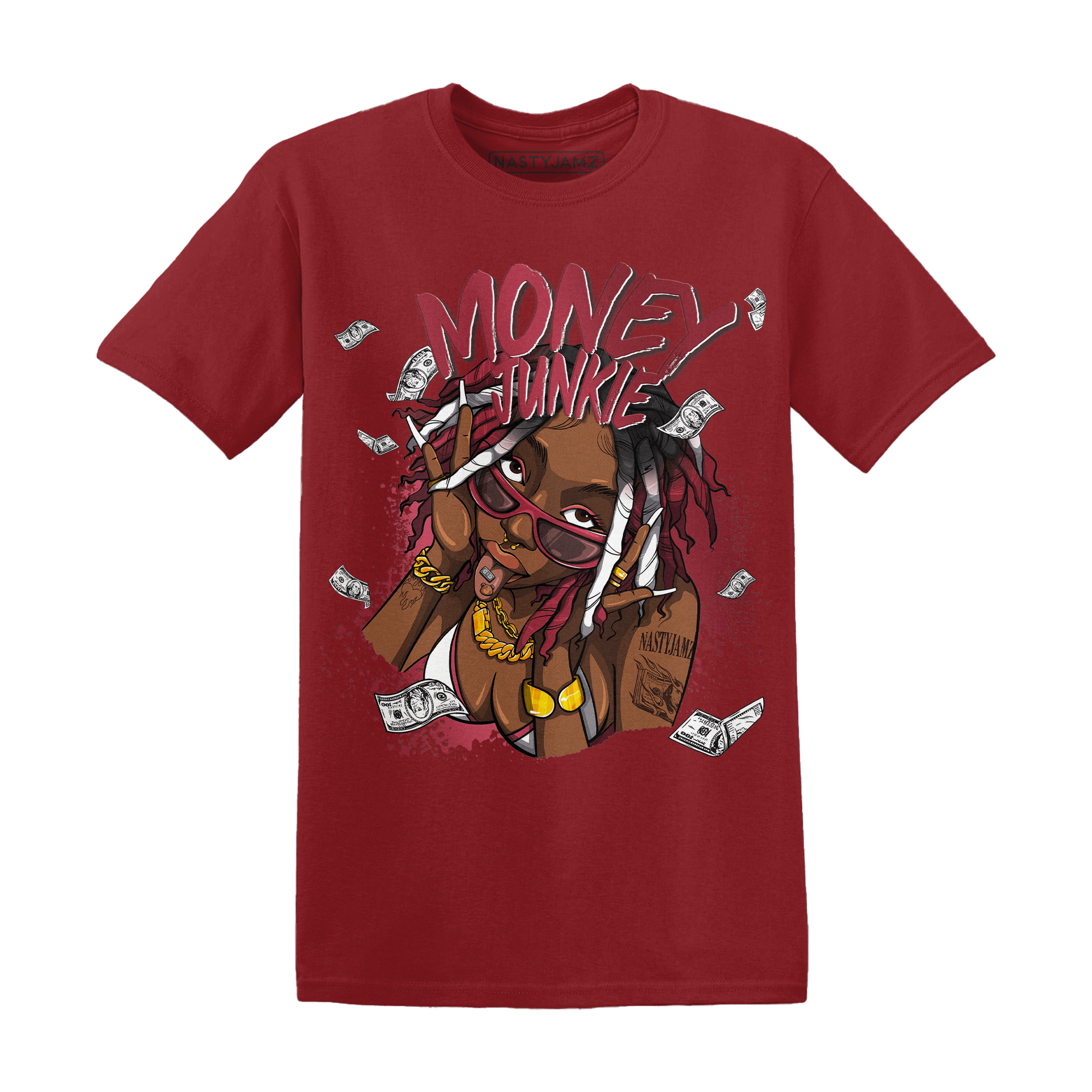 High 85 Metallic Burgundy 1s T Shirt Match Money Junkie - NastyJamz