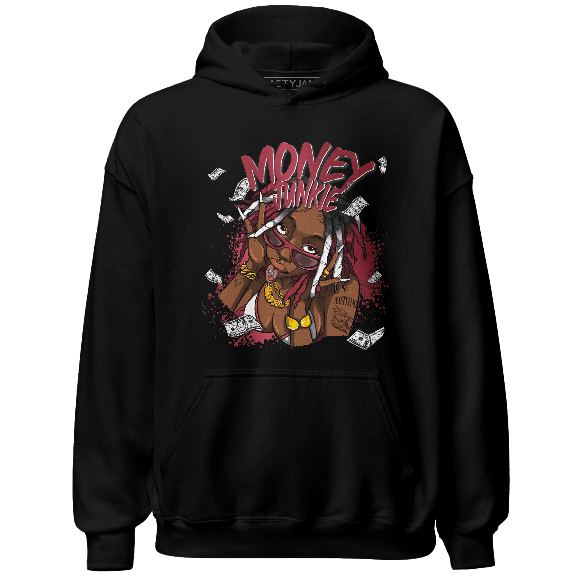 High 85 Metallic Burgundy 1s Hoodie Match Money Junkie - NastyJamz