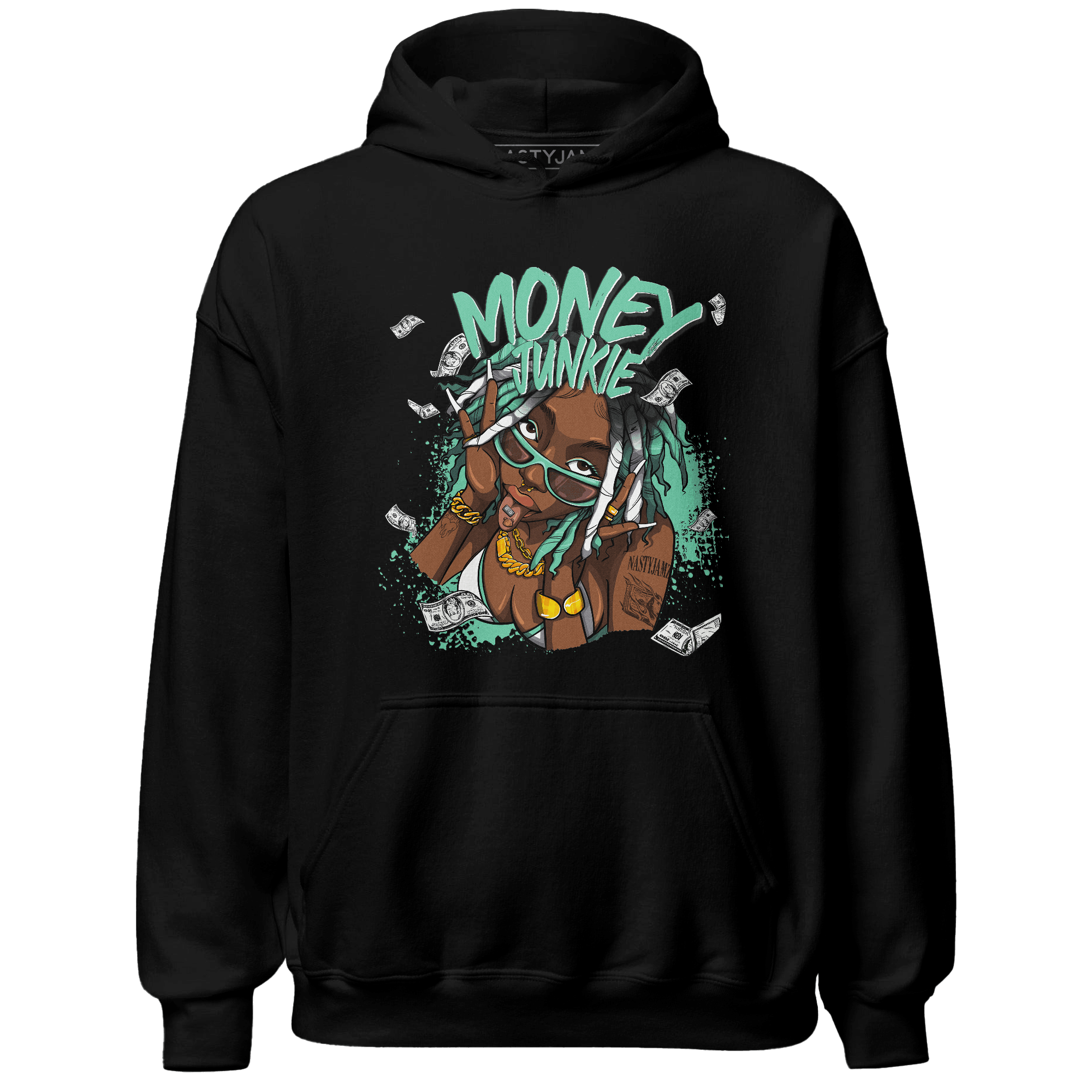 High OG Green Glow 1s Hoodie Match Money Junkie - NastyJamz