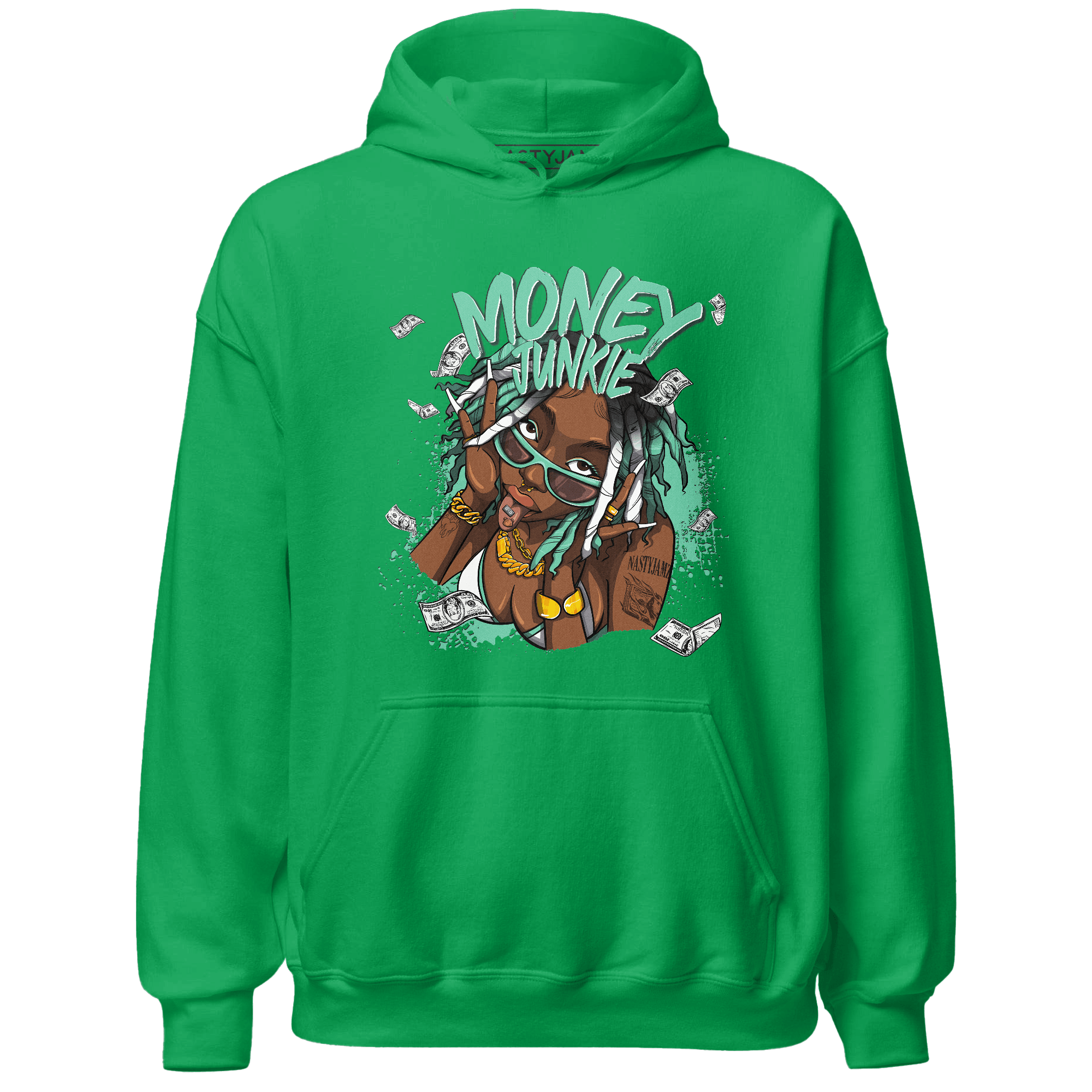 High OG Green Glow 1s Hoodie Match Money Junkie - NastyJamz