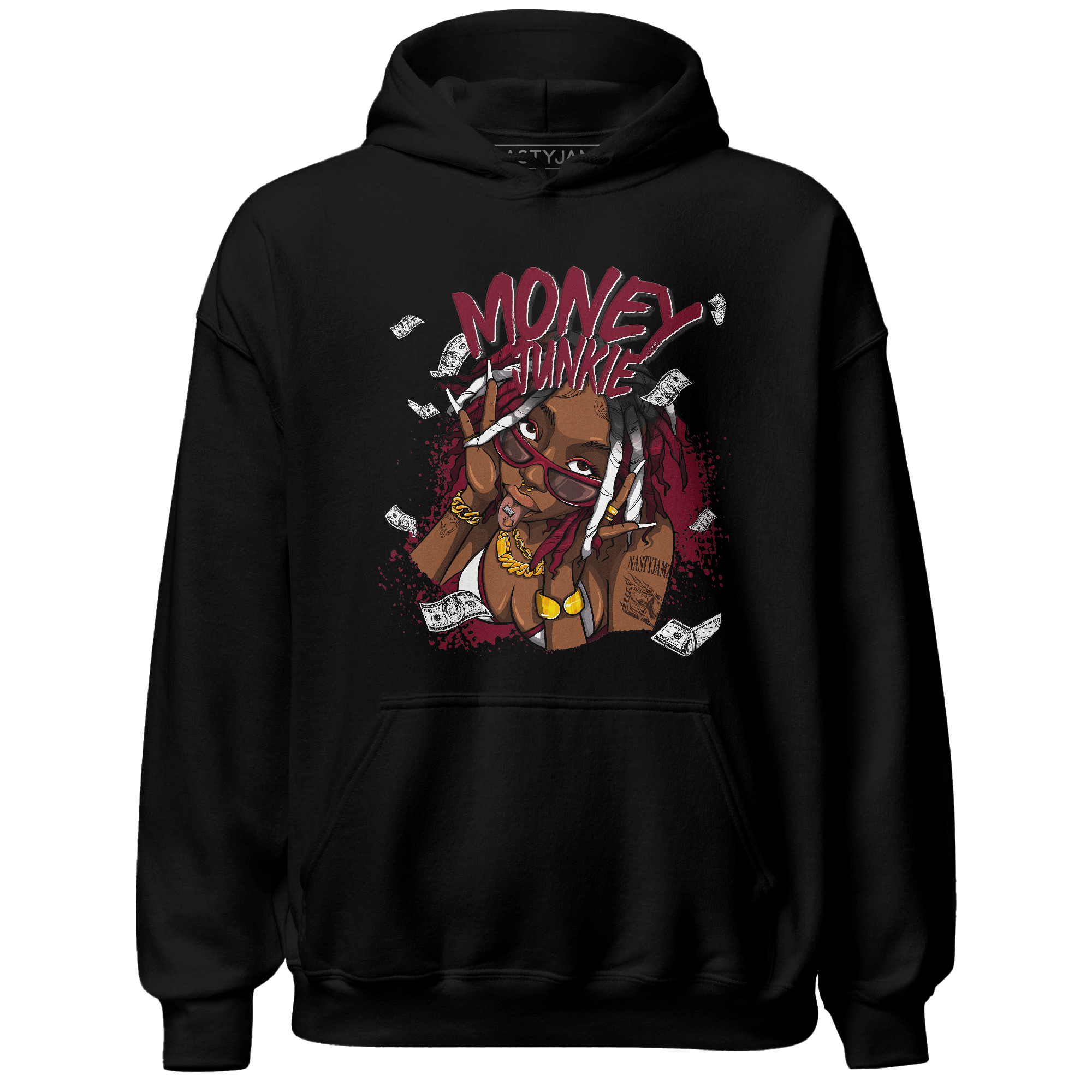 High White Team Red 1s Hoodie Match Money Junkie - NastyJamz