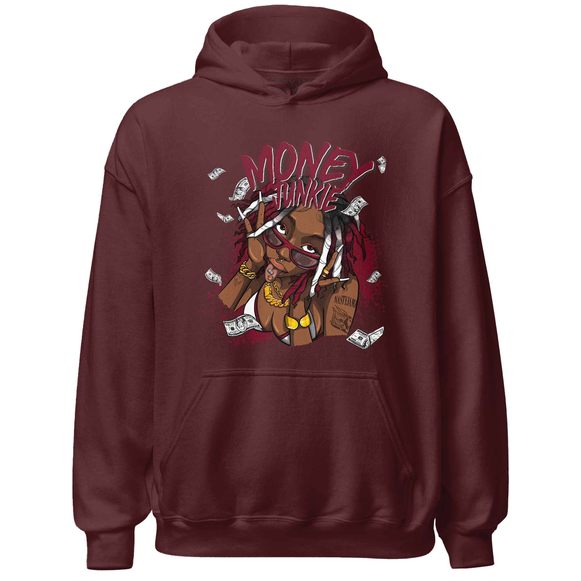 High White Team Red 1s Hoodie Match Money Junkie - NastyJamz
