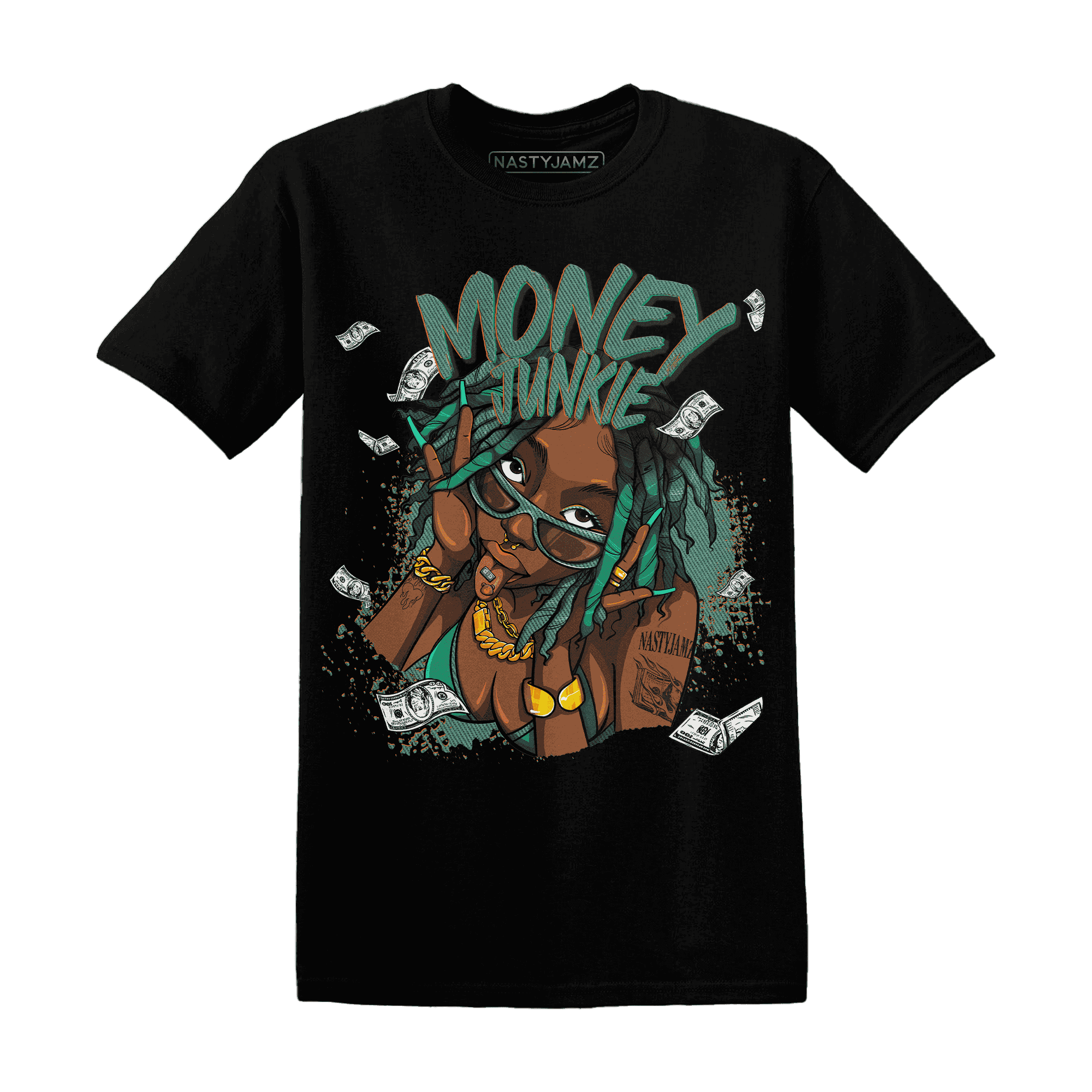 Nina CN Abney 3s T Shirt Match Money Junkie - NastyJamz