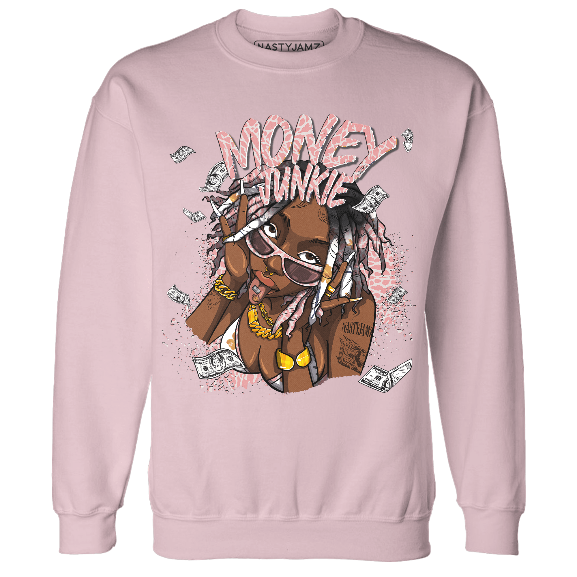 Red Stardust 3s Sweatshirt Match Money Junkie - NastyJamz