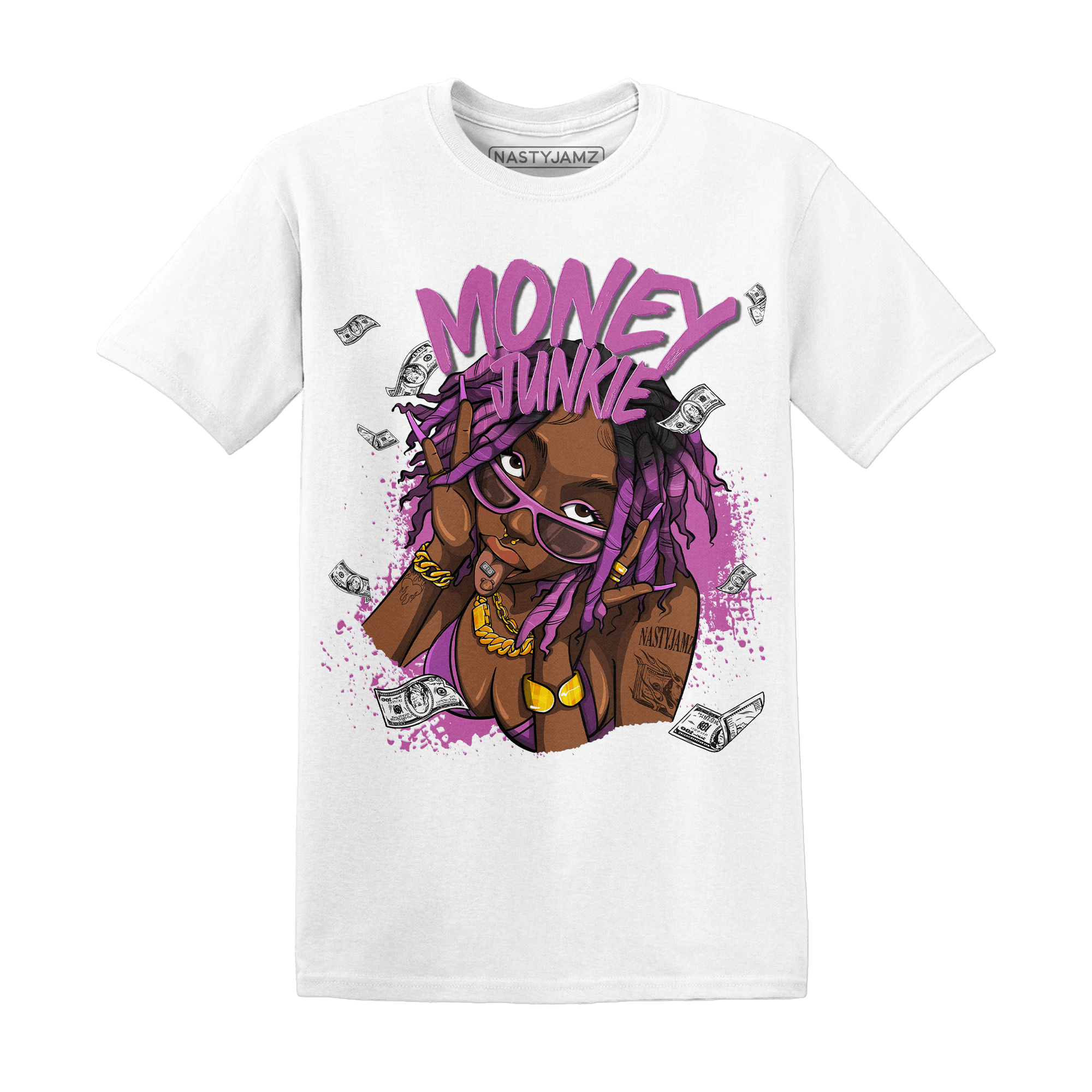 GS Hyper Violet 4s T Shirt Match Money Junkie - NastyJamz