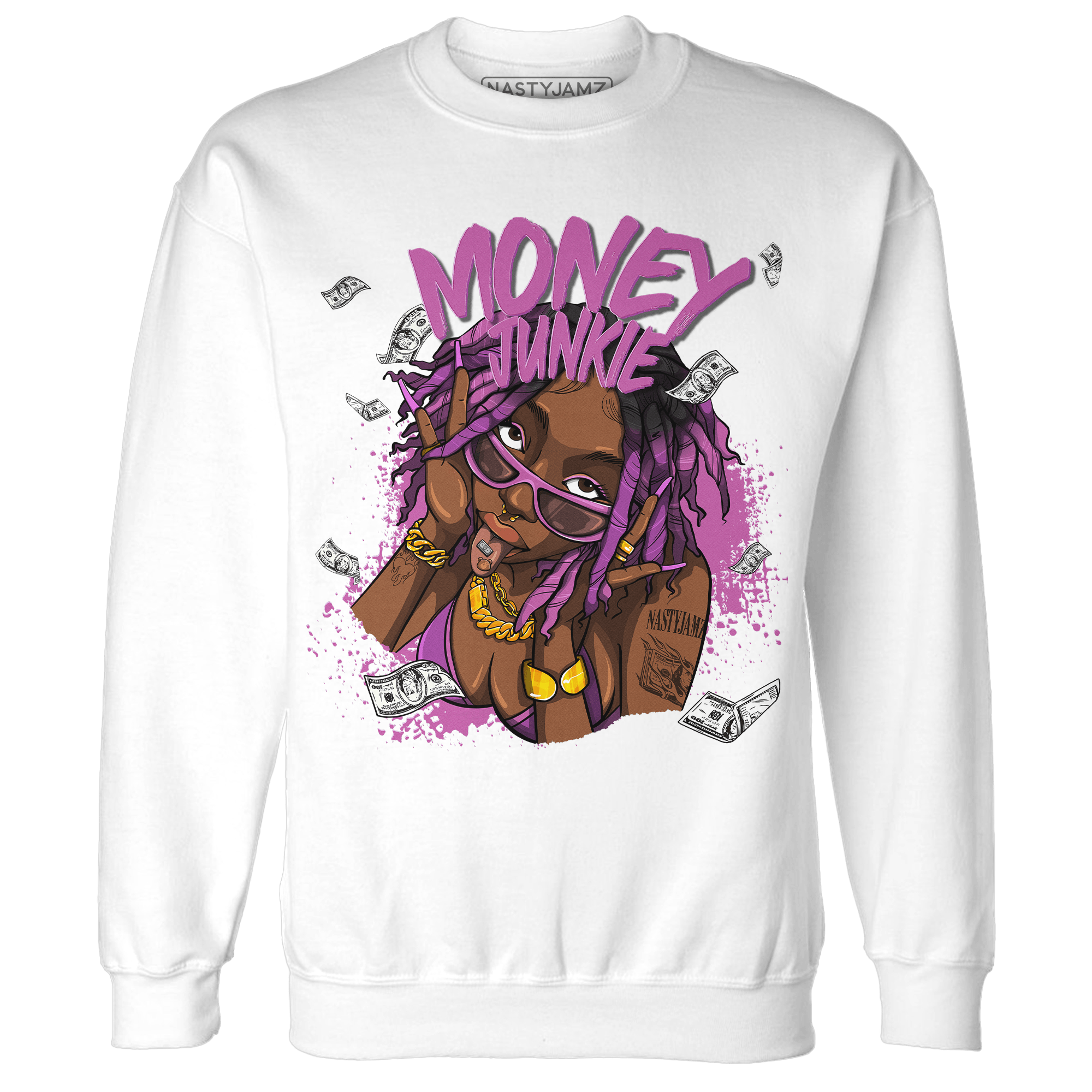 GS Hyper Violet 4s Sweatshirt Match Money Junkie - NastyJamz