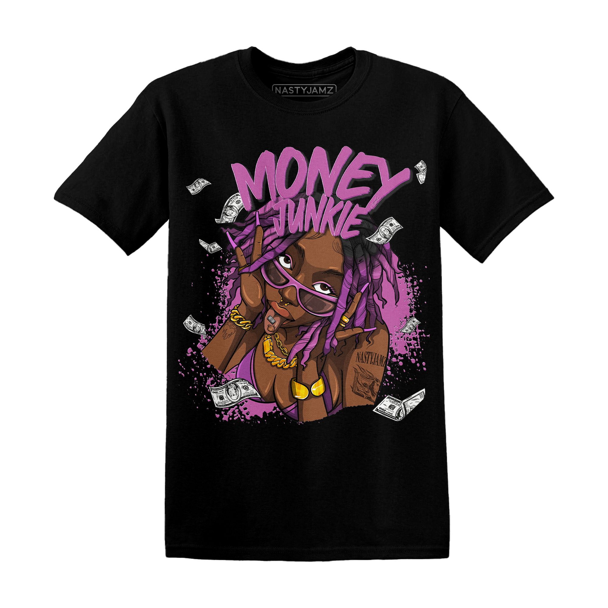 GS Hyper Violet 4s T Shirt Match Money Junkie - NastyJamz