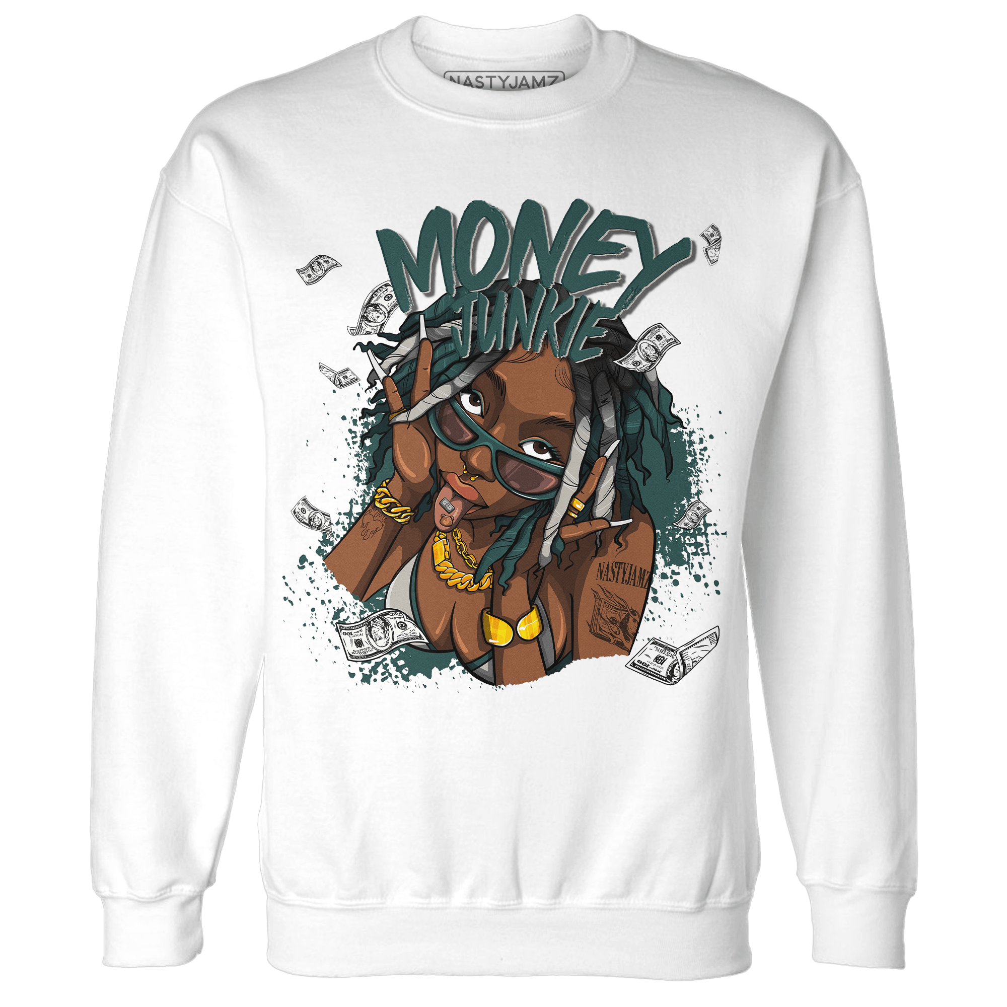 Oxidized Green 4s Sweatshirt Match Money Junkie - NastyJamz