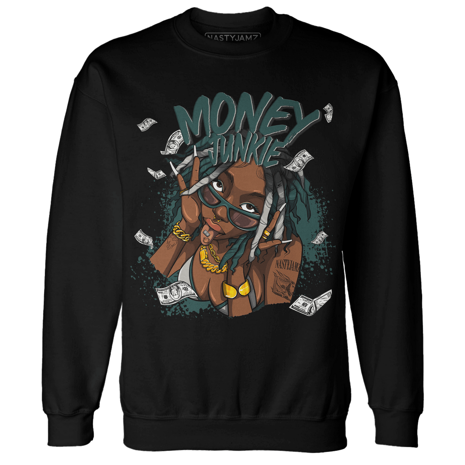 Oxidized Green 4s Sweatshirt Match Money Junkie - NastyJamz