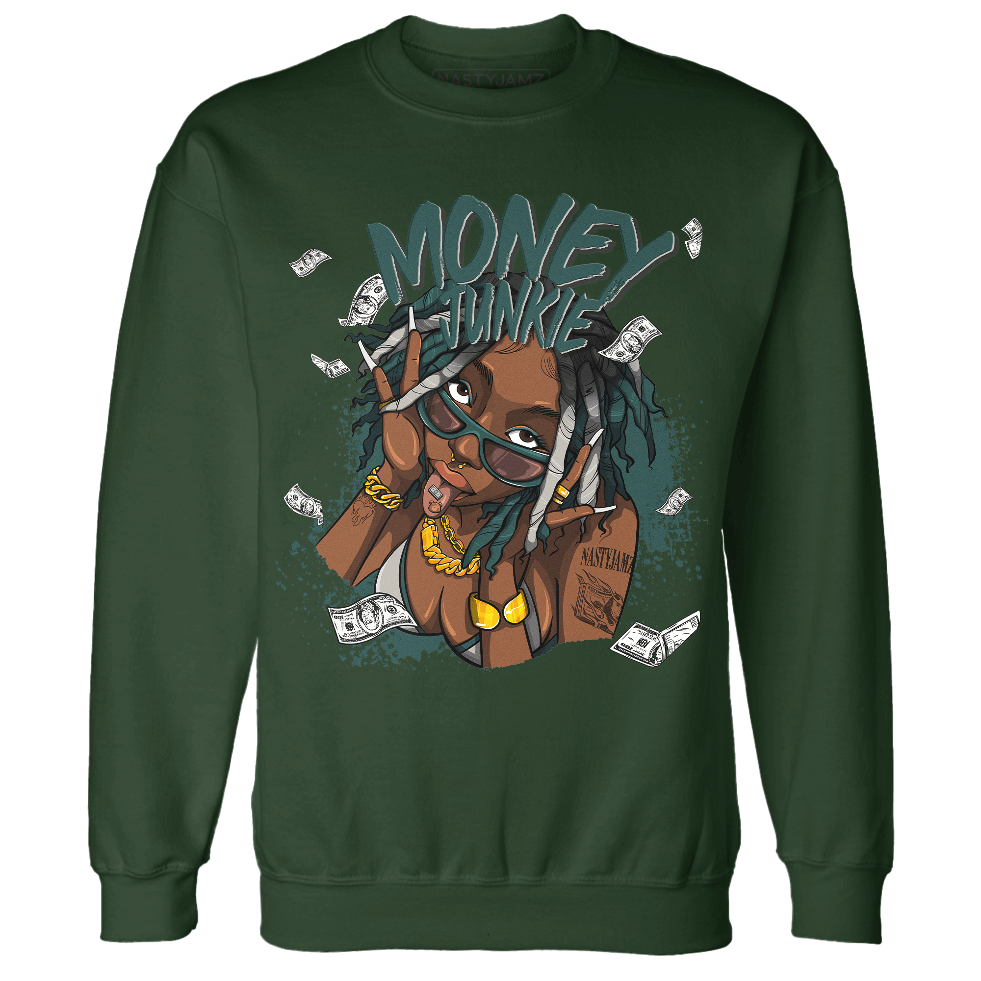 Oxidized Green 4s Sweatshirt Match Money Junkie - NastyJamz