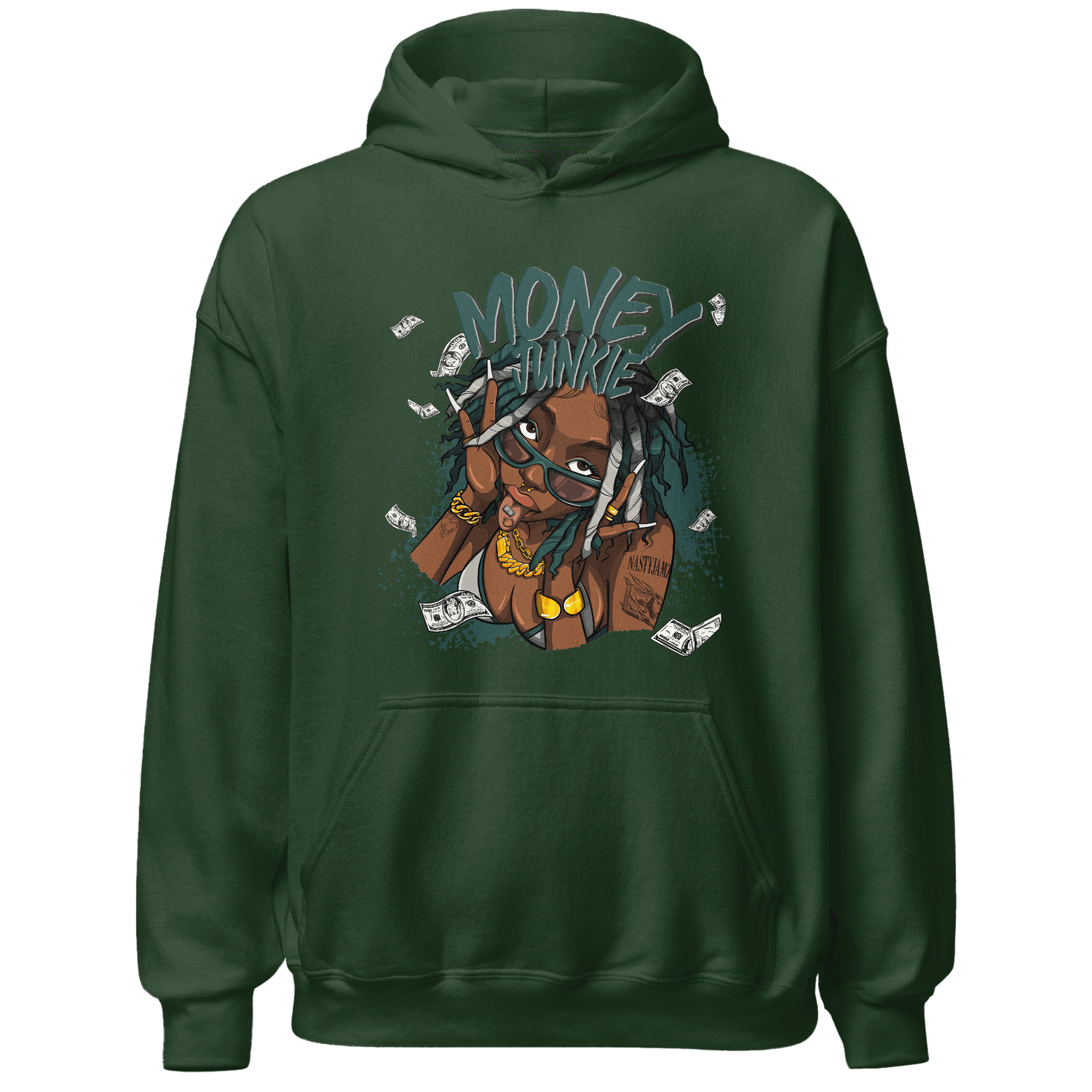 Oxidized Green 4s Hoodie Match Money Junkie - NastyJamz