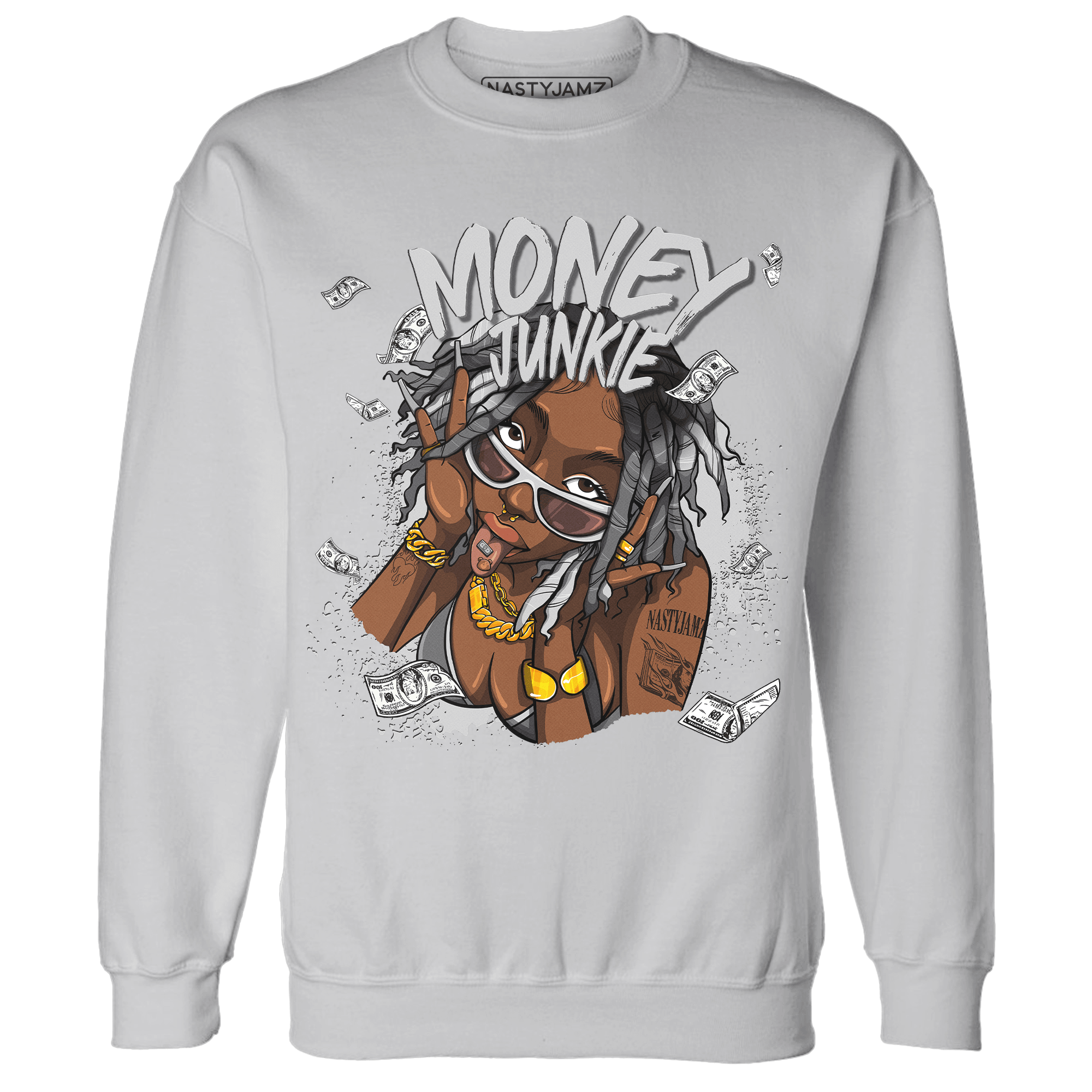 Retro High OG Black White 1s Sweatshirt Match Money Junkie - NastyJamz