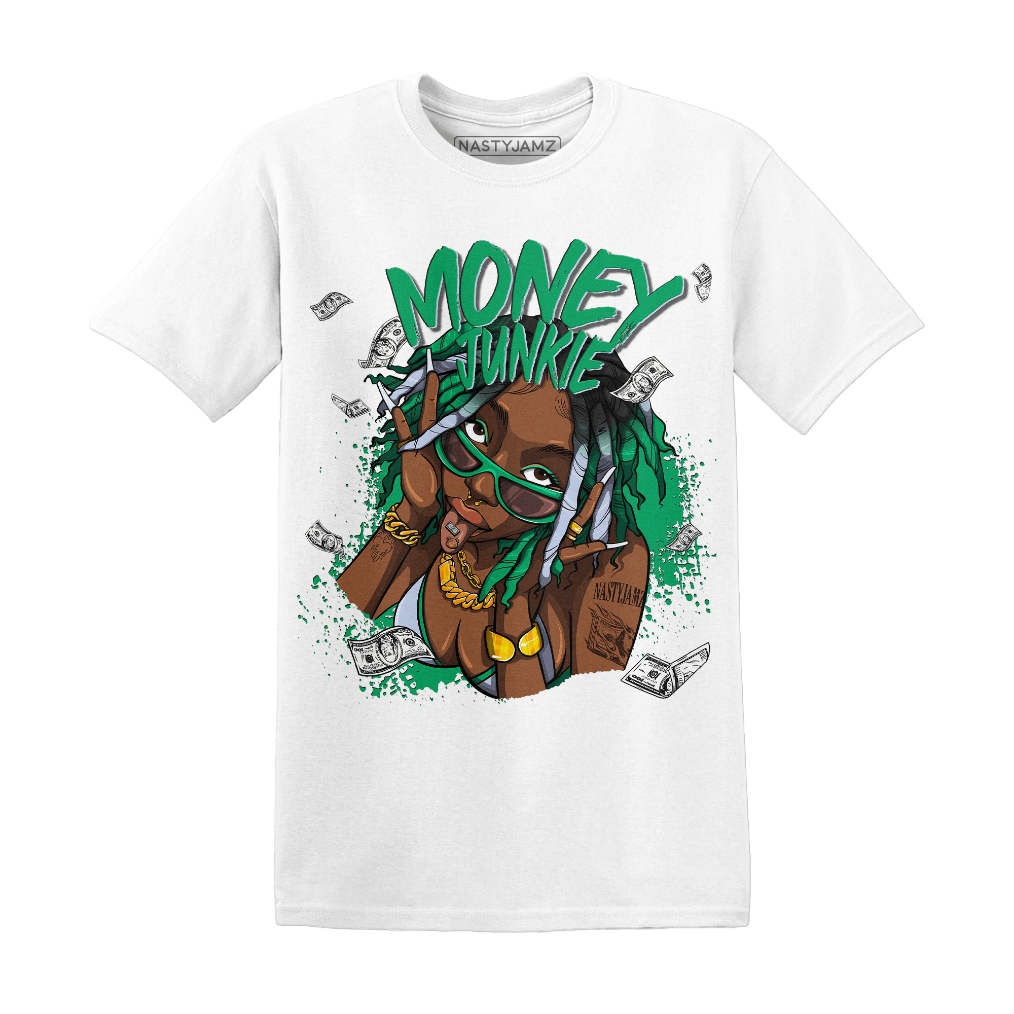 Lucky Green 5s T Shirt Match Money Junkie - NastyJamz