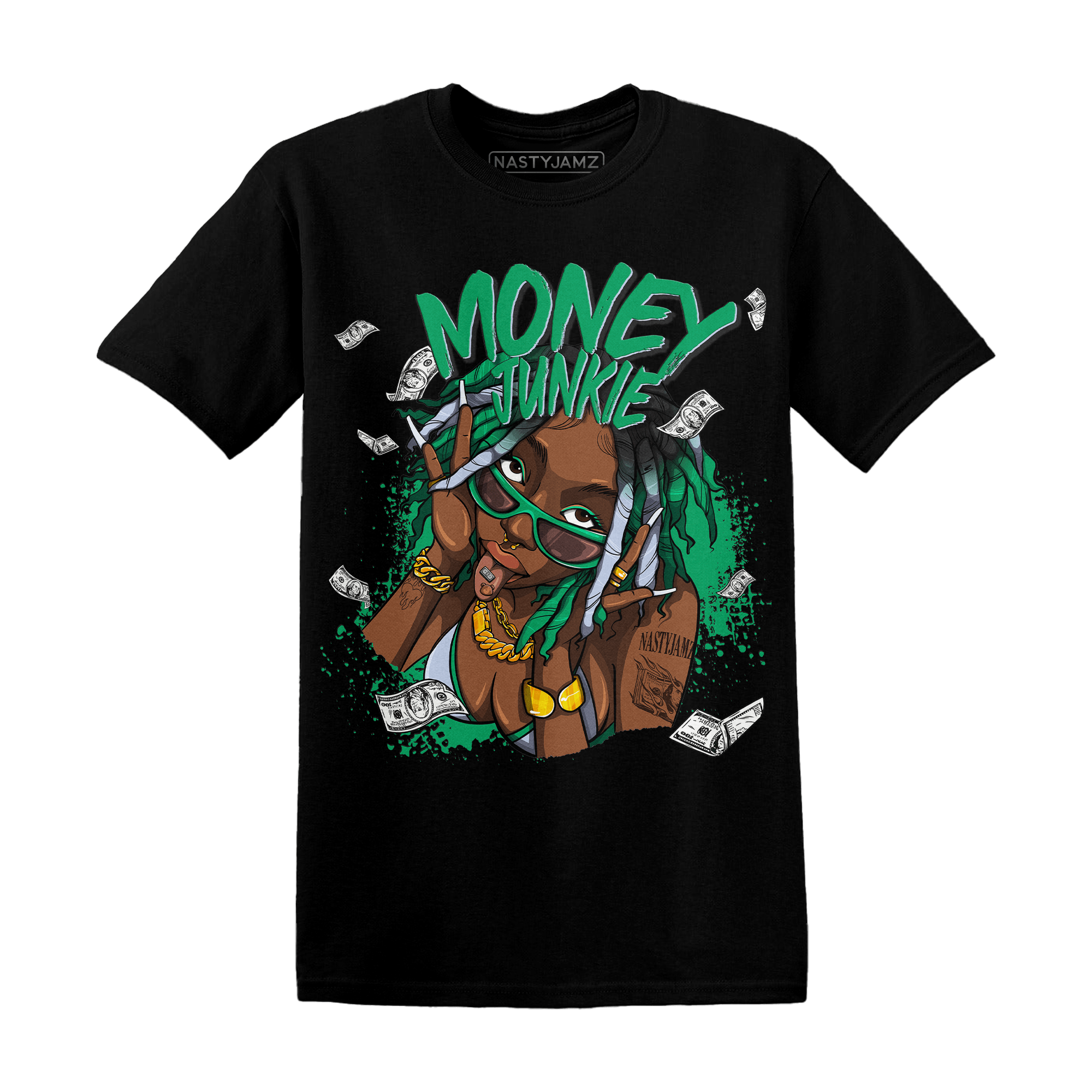 Lucky Green 5s T Shirt Match Money Junkie - NastyJamz