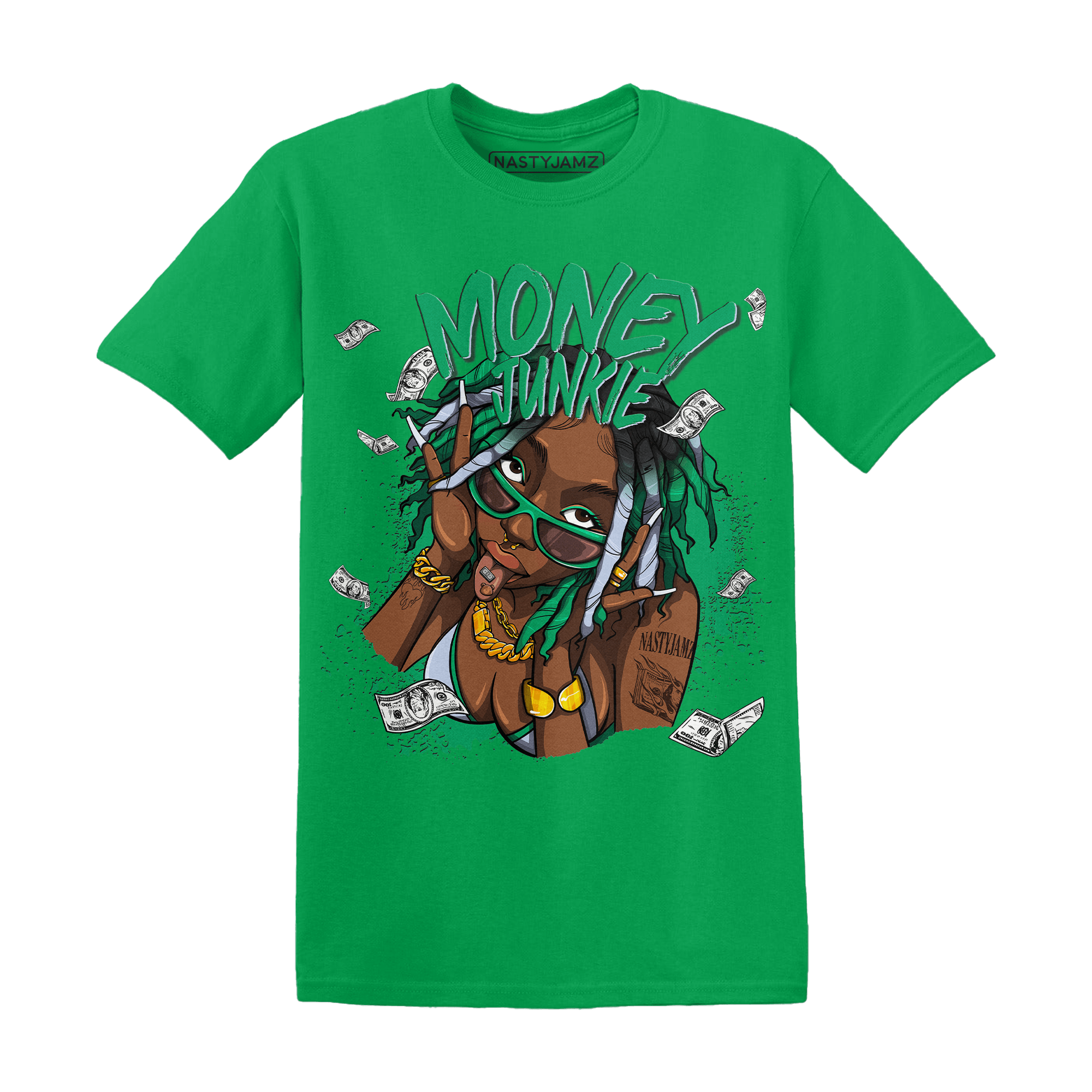 Lucky Green 5s T Shirt Match Money Junkie - NastyJamz