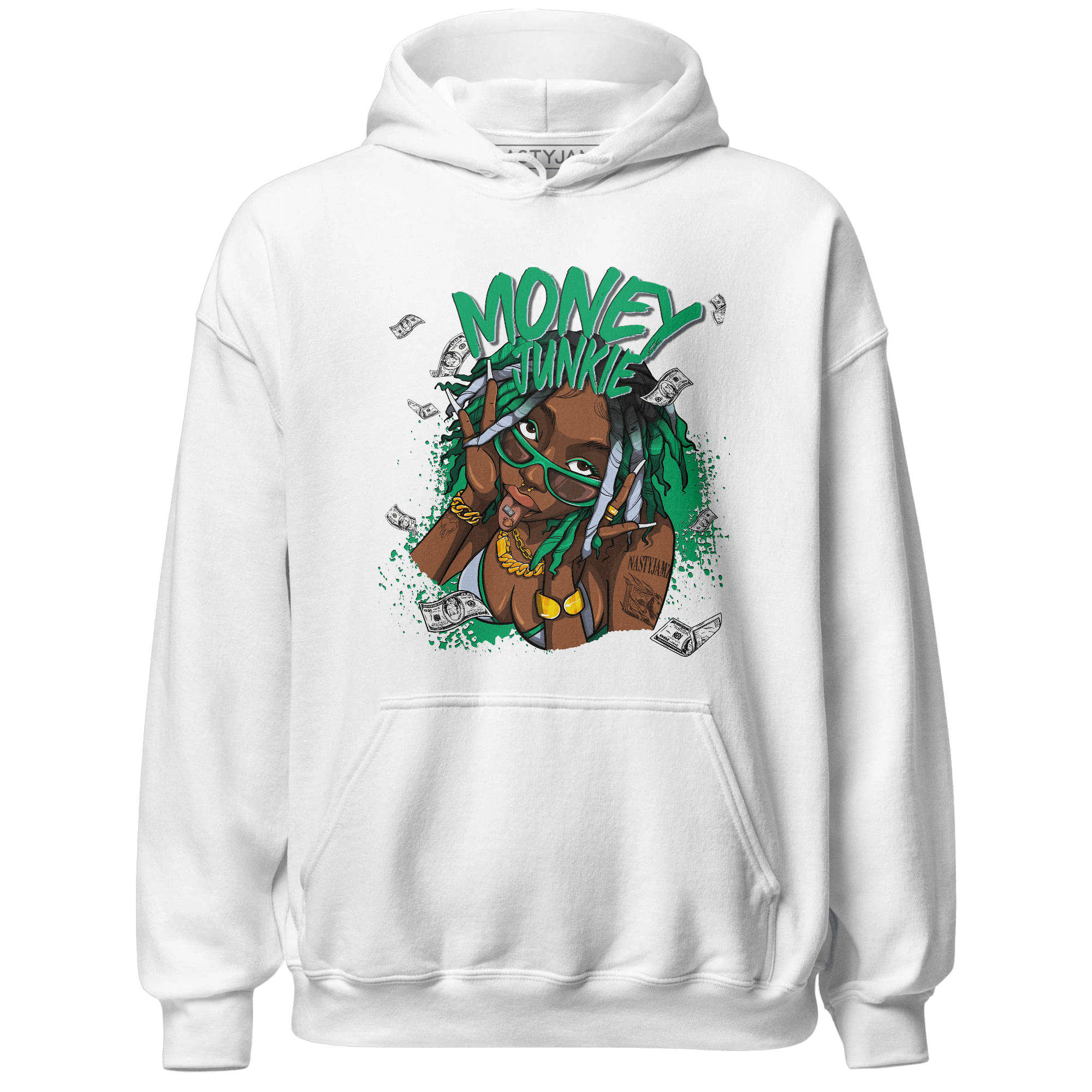 Lucky Green 5s Hoodie Match Money Junkie - NastyJamz
