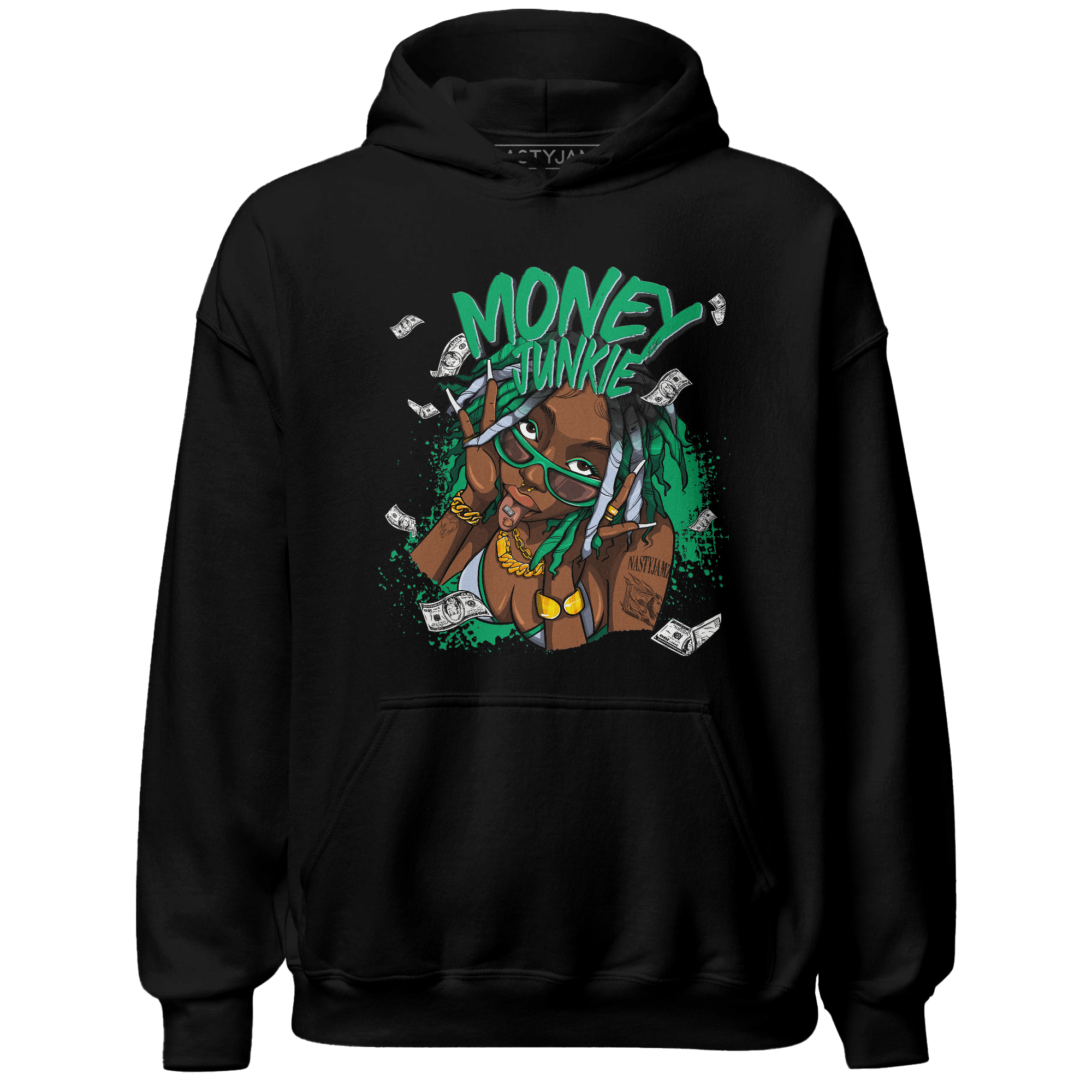 Lucky Green 5s Hoodie Match Money Junkie - NastyJamz