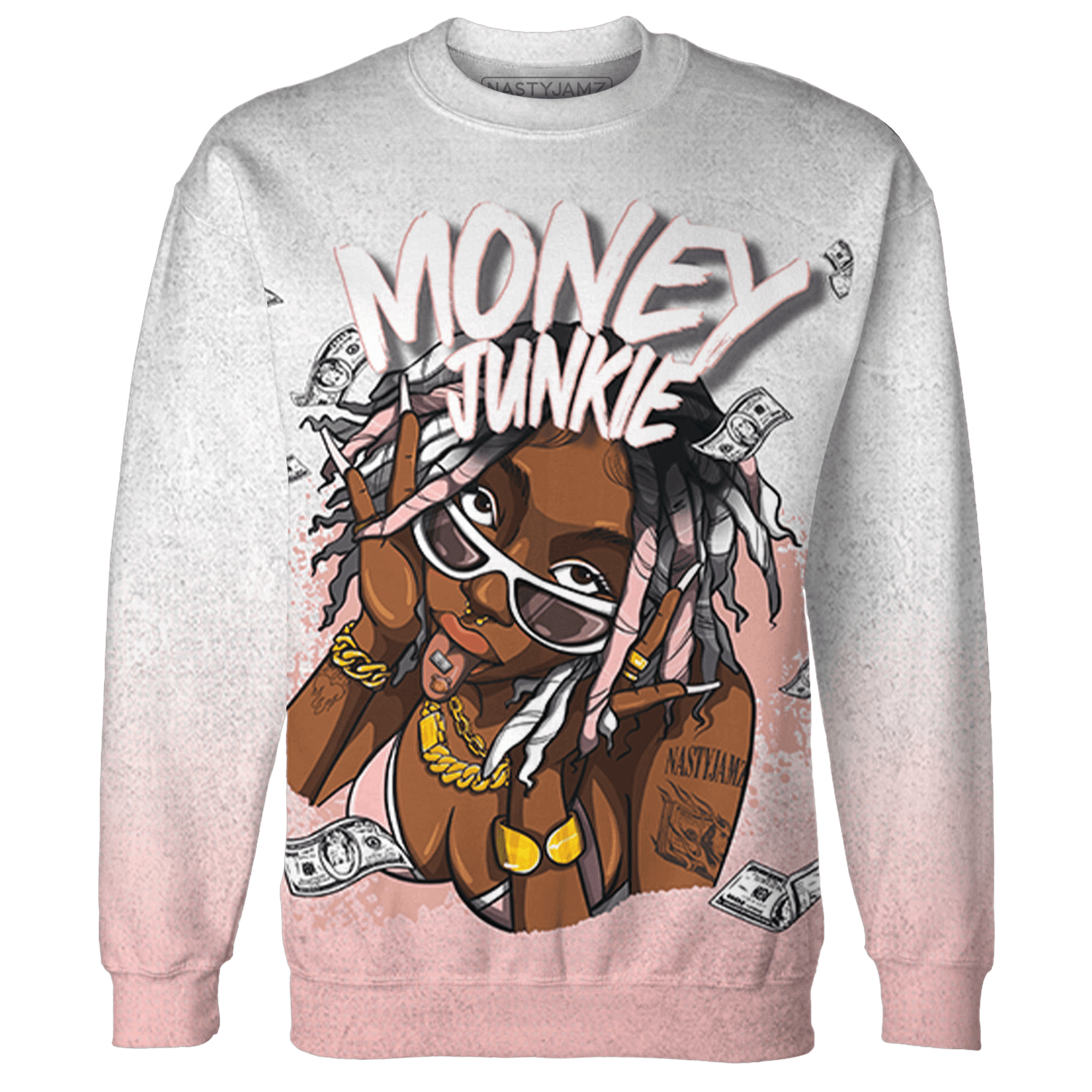 Low Legend Pink 11s Sweatshirt Match Money Junkie 3D All-Over Print - NastyJamz