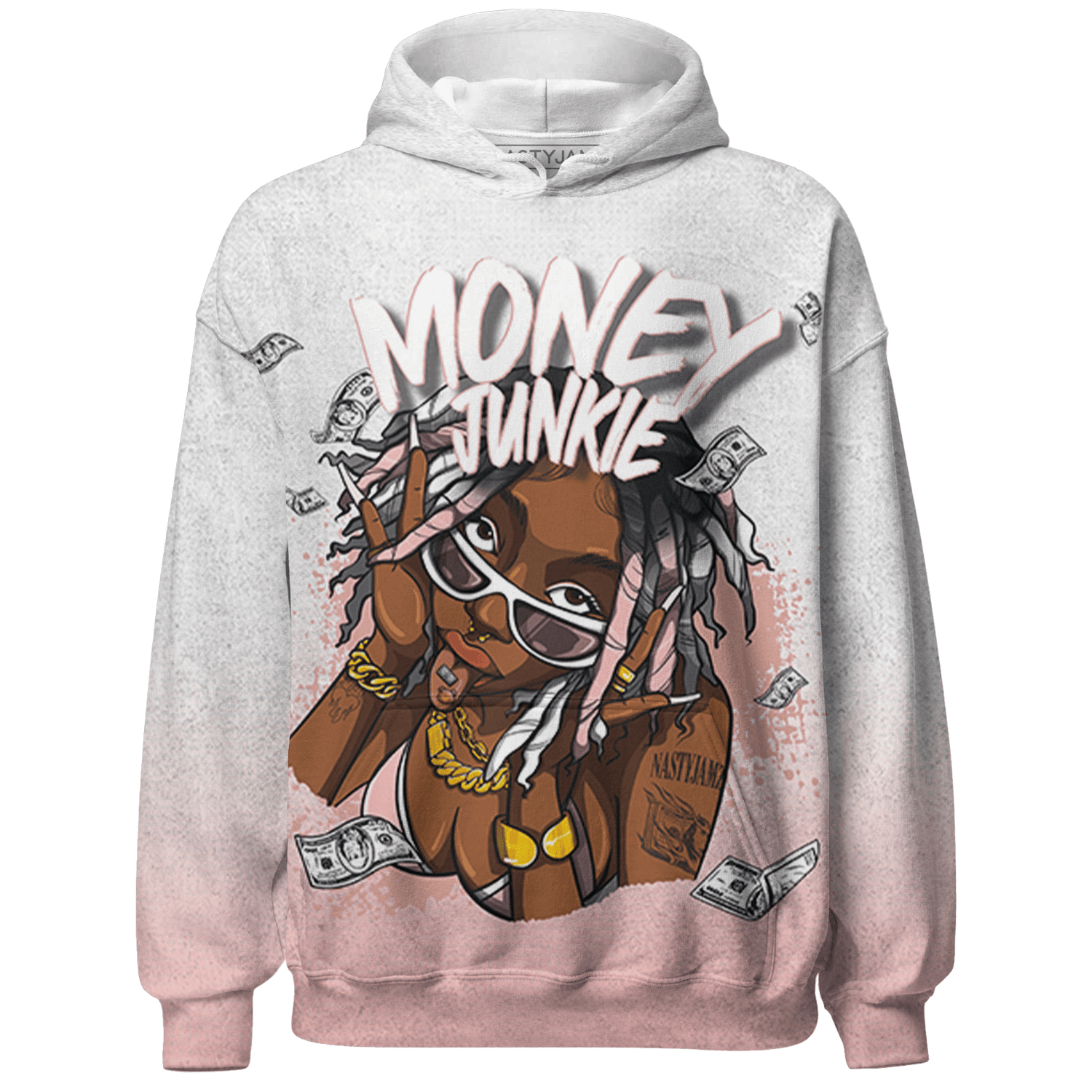 Low Legend Pink 11s Hoodie Match Money Junkie 3D All-Over Print - NastyJamz