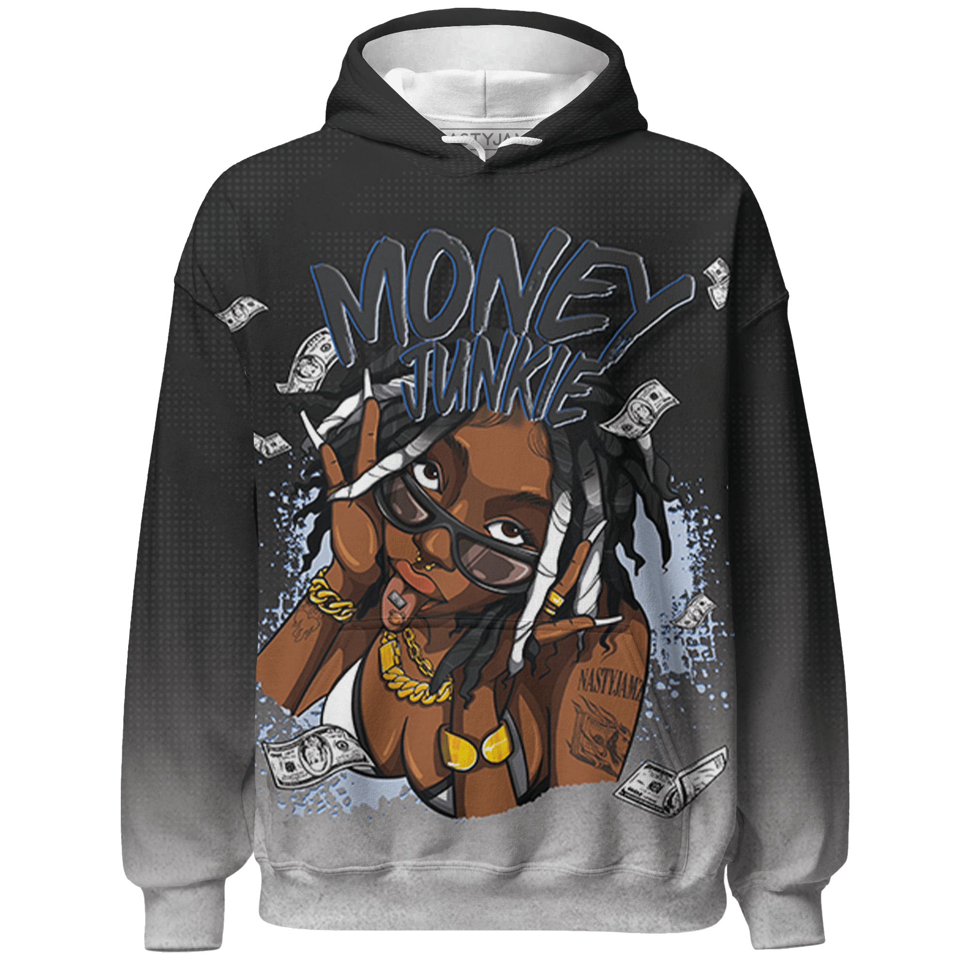 Low Space Jamz 11s Hoodie Match Money Junkie 3D All-Over Print - NastyJamz