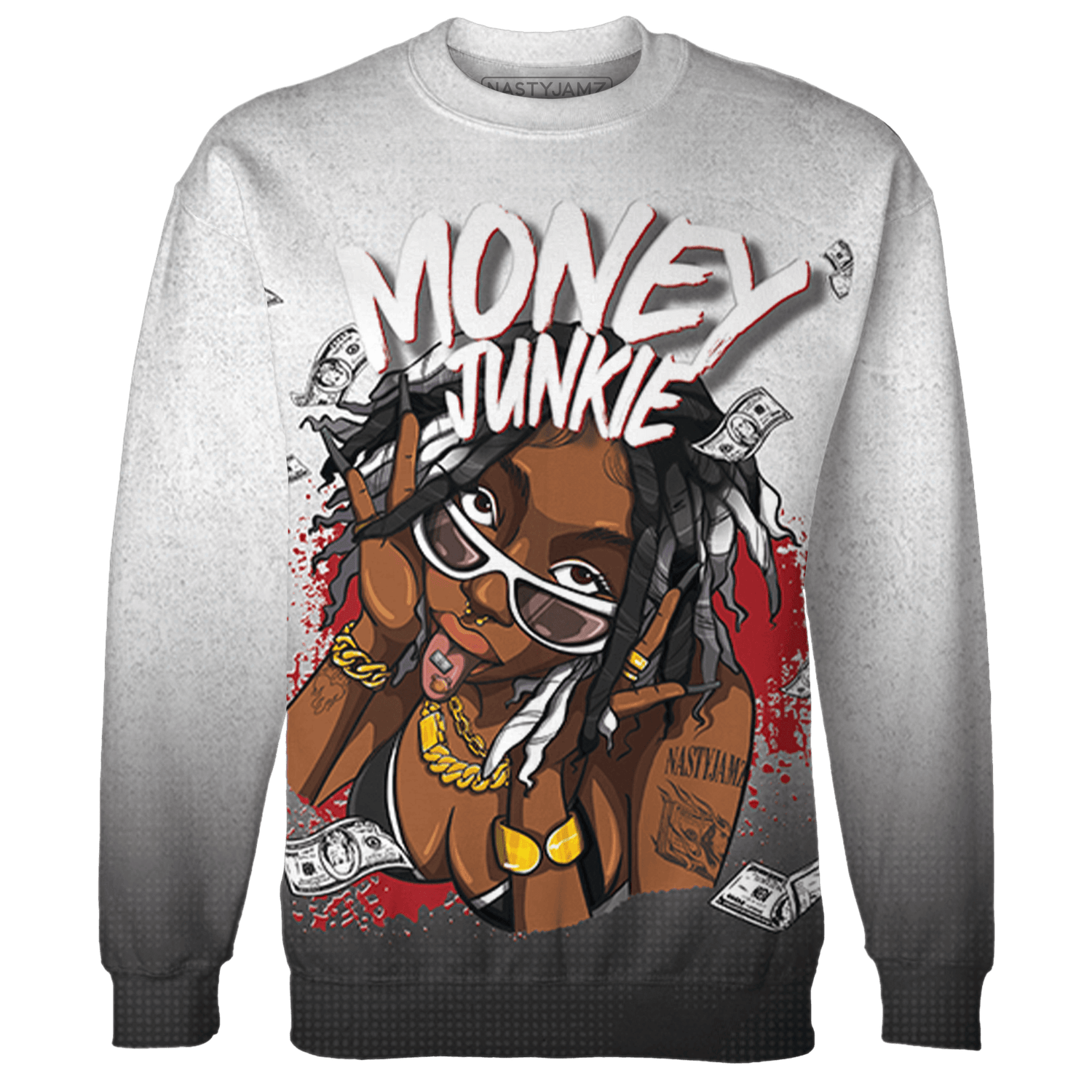 Retro Red Taxi 12s Sweatshirt Match Money Junkie 3D All-Over Print - NastyJamz