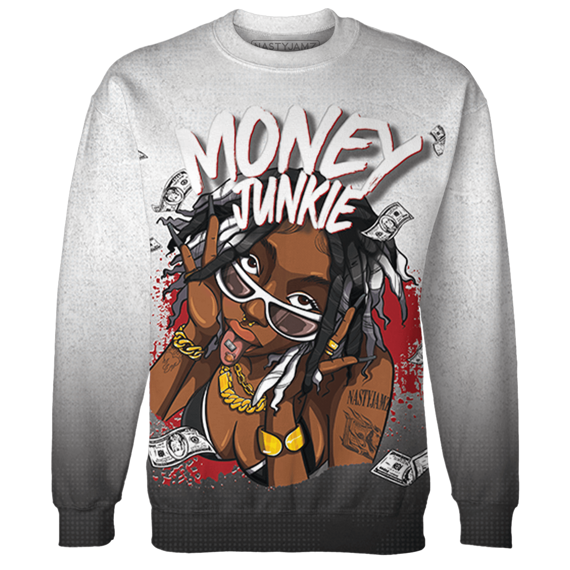 Retro Red Taxi 12s Sweatshirt Match Money Junkie 3D All-Over Print - NastyJamz