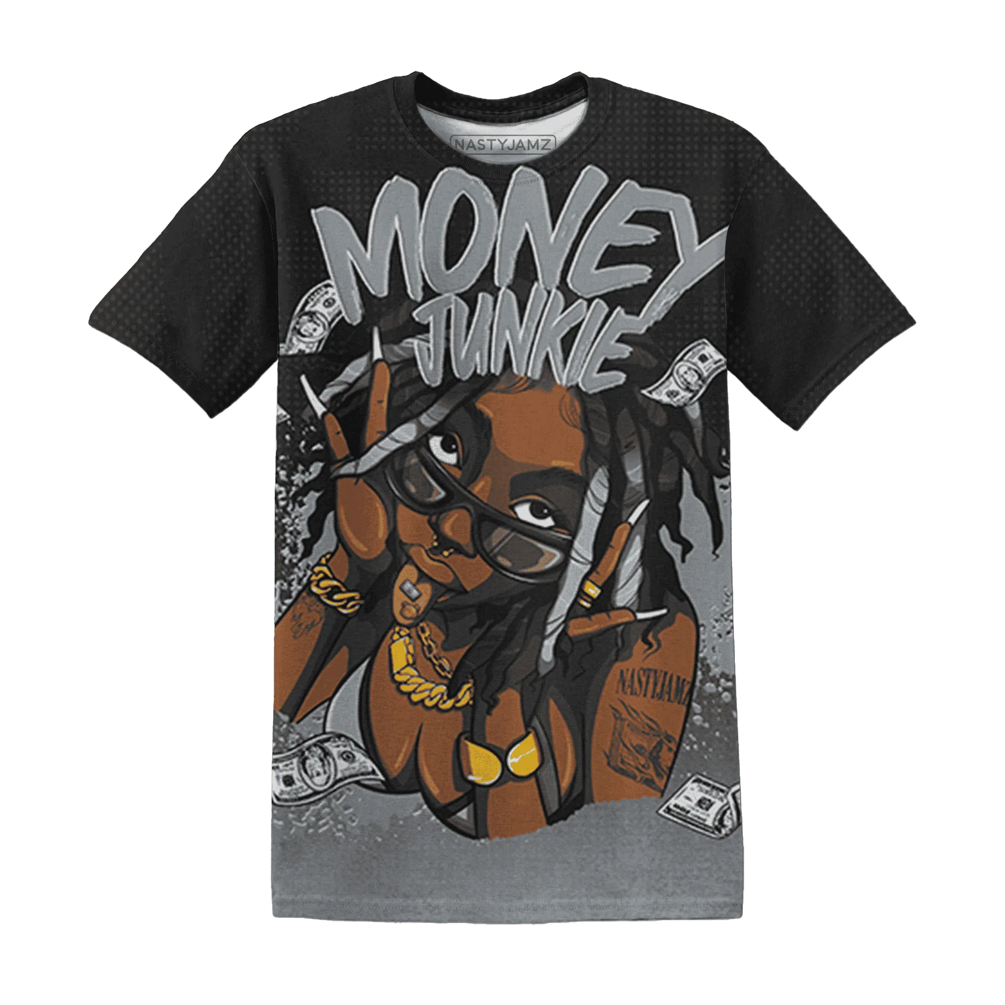 Wolf-Grey-12s-T-Shirt-Match-Money-Junkie-3D