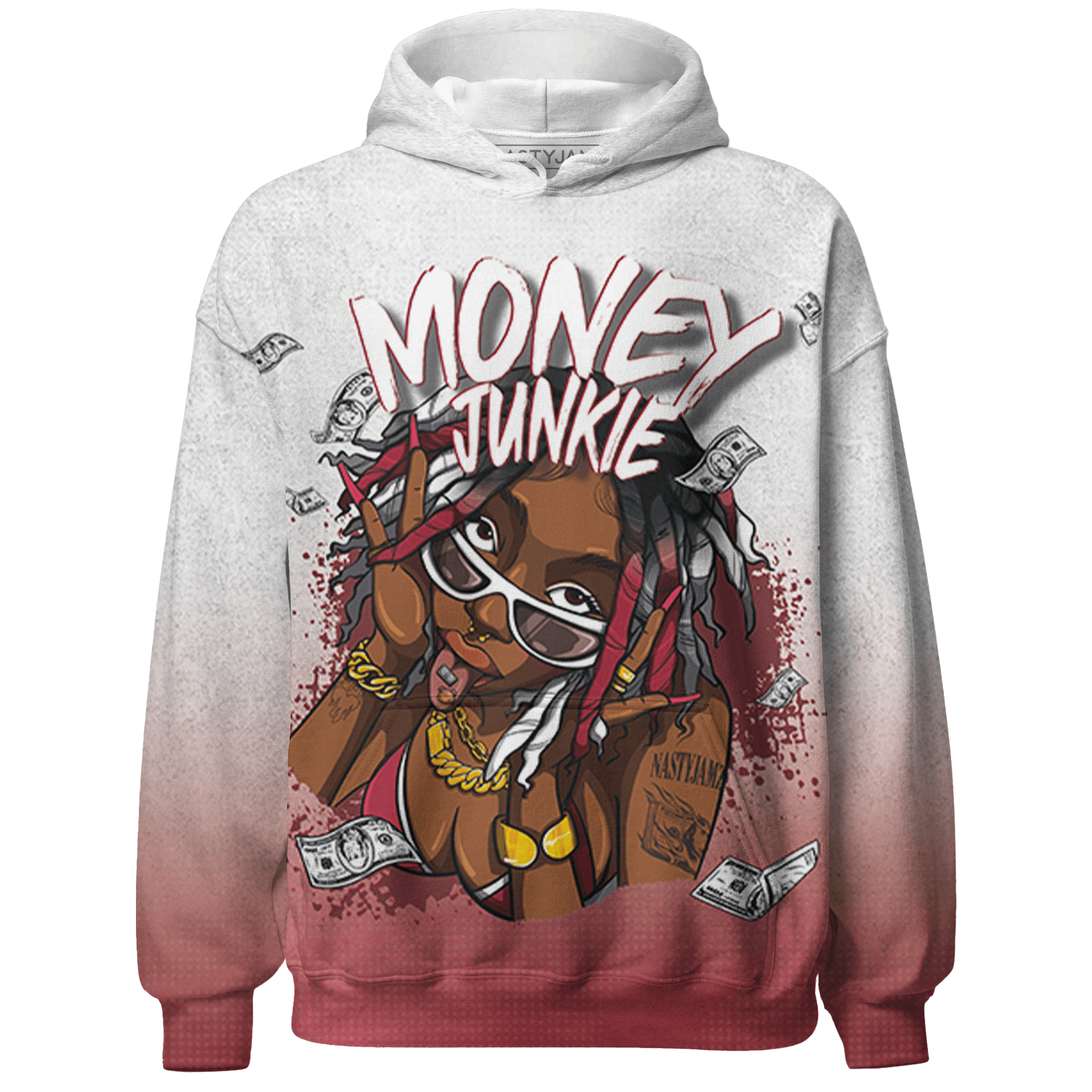 High 85 Metallic Burgundy 1s Hoodie Match Money Junkie 3D All-Over Print - NastyJamz