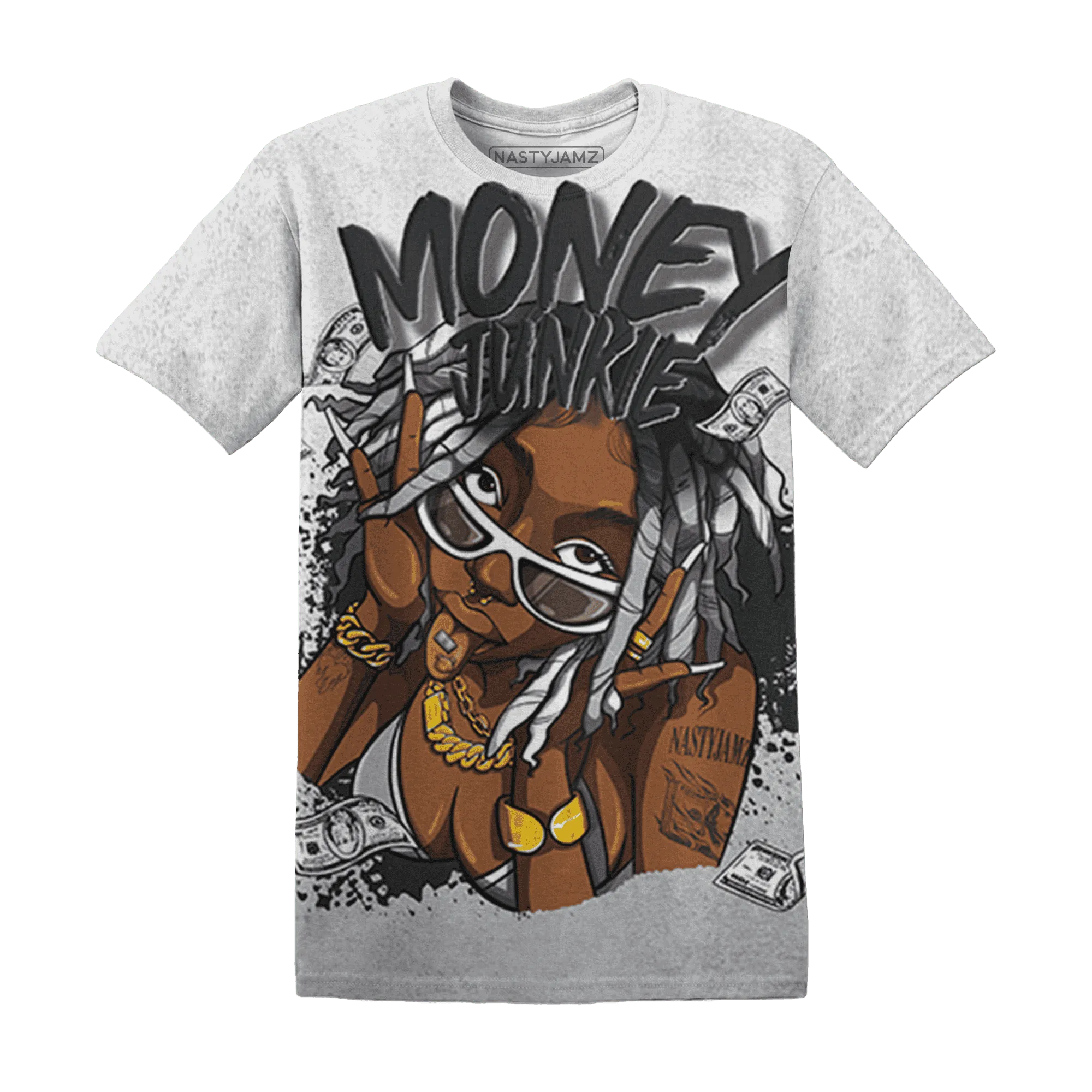 Wolf-Grey-1s-T-Shirt-Match-Money-Junkie-3D