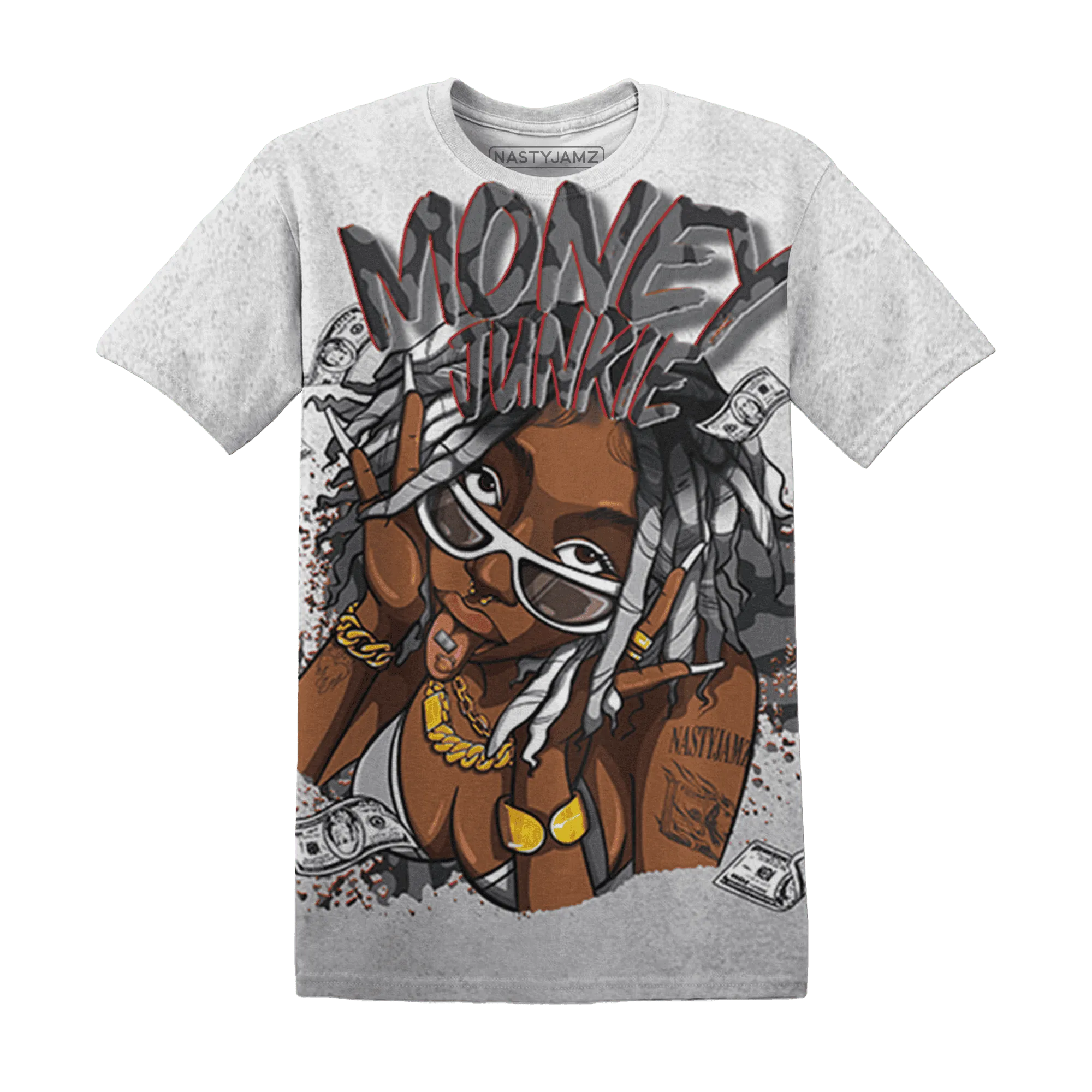 Cement-Grey-3s-T-Shirt-Match-Money-Junkie-3D