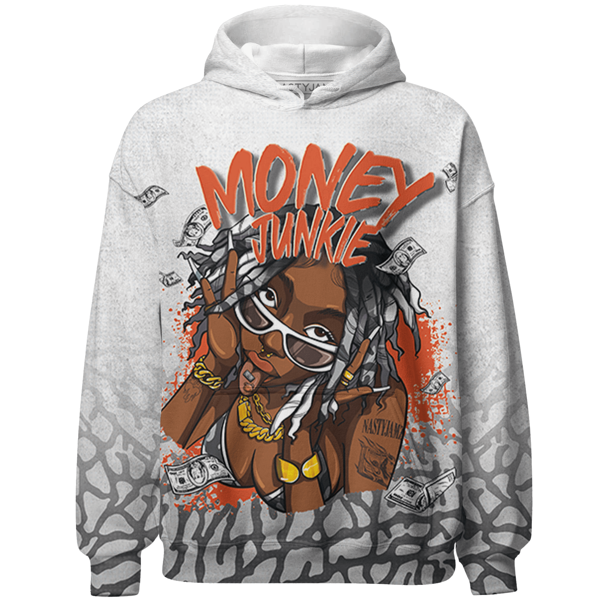 Georgia Peach 3s Hoodie Match Money Junkie 3D All-Over Print - NastyJamz