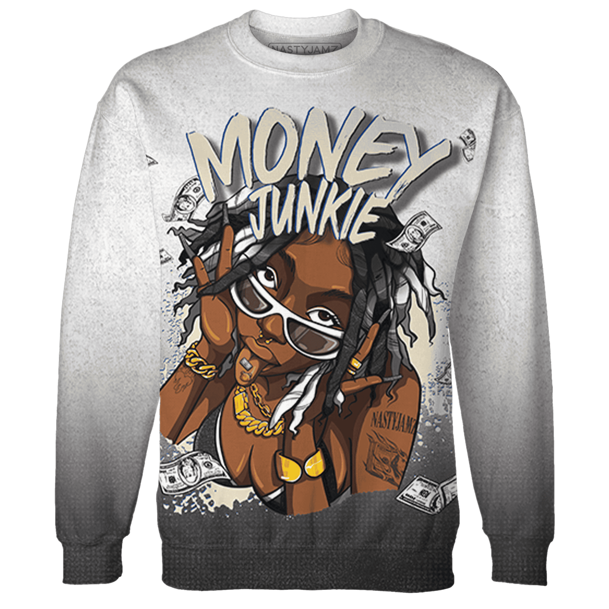 Quaiii 54 3s Sweatshirt Match Money Junkie 3D All-Over Print - NastyJamz
