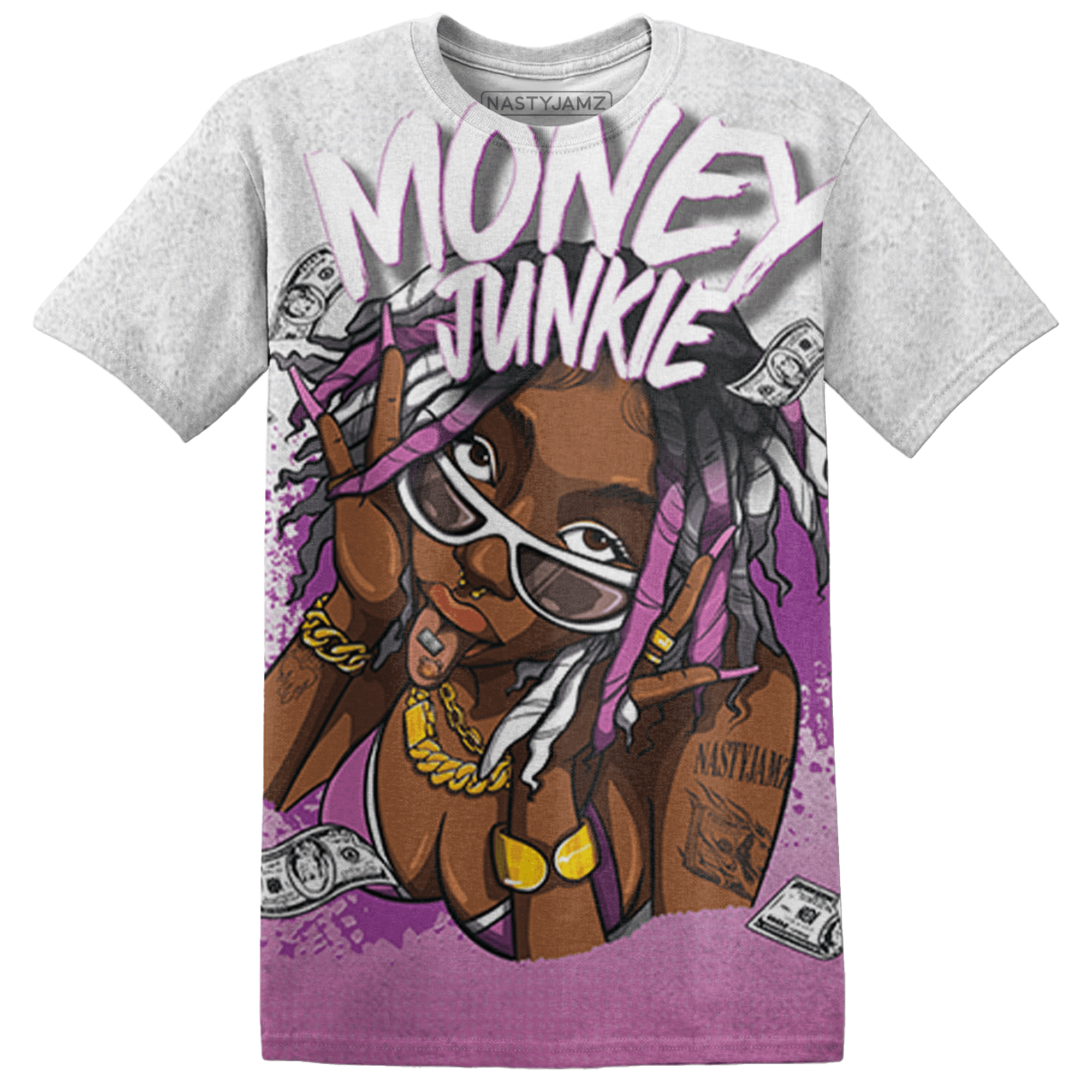 GS Hyper Violet 4s T Shirt Match Money Junkie 3D All-Over Print - NastyJamz