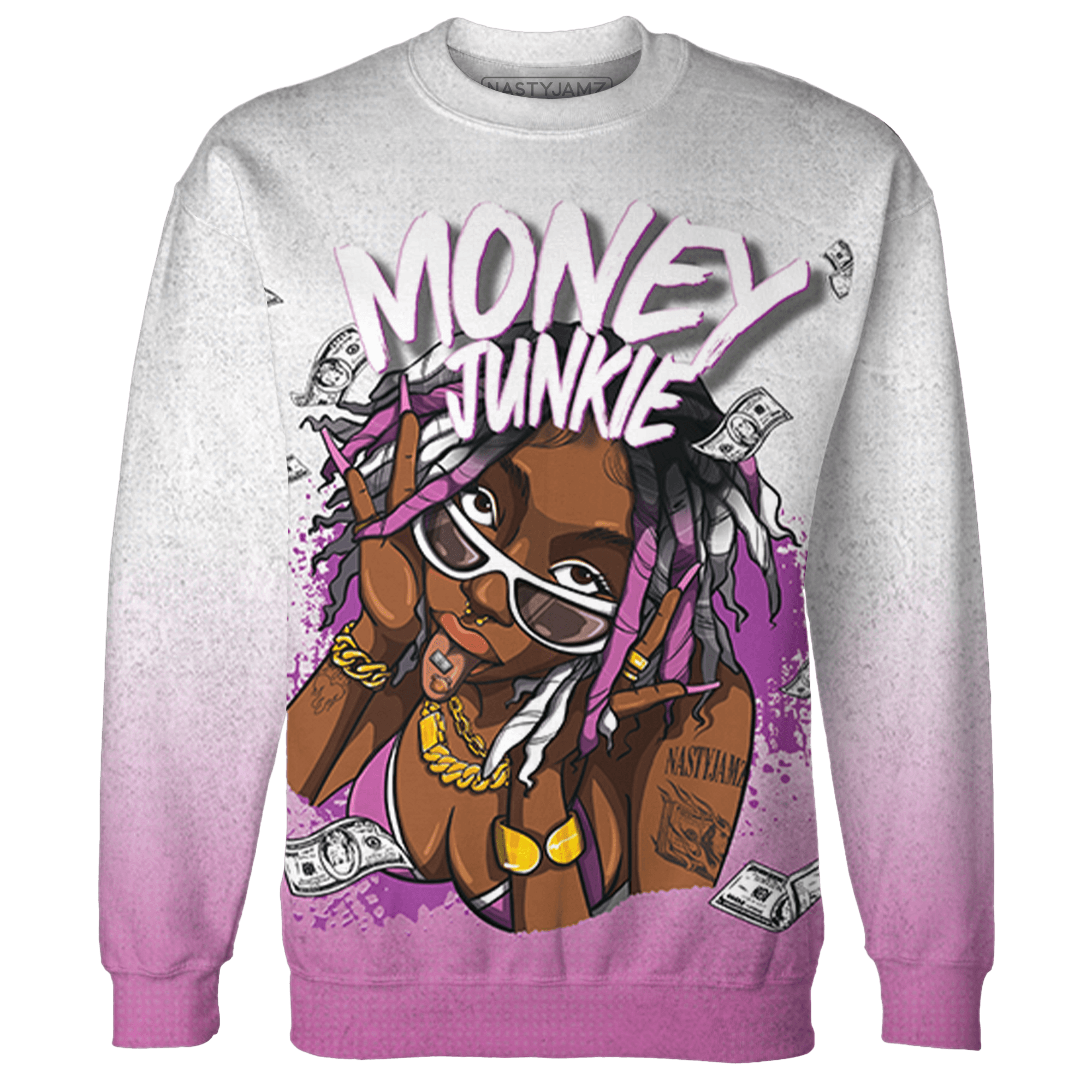 GS Hyper Violet 4s Sweatshirt Match Money Junkie 3D All-Over Print - NastyJamz