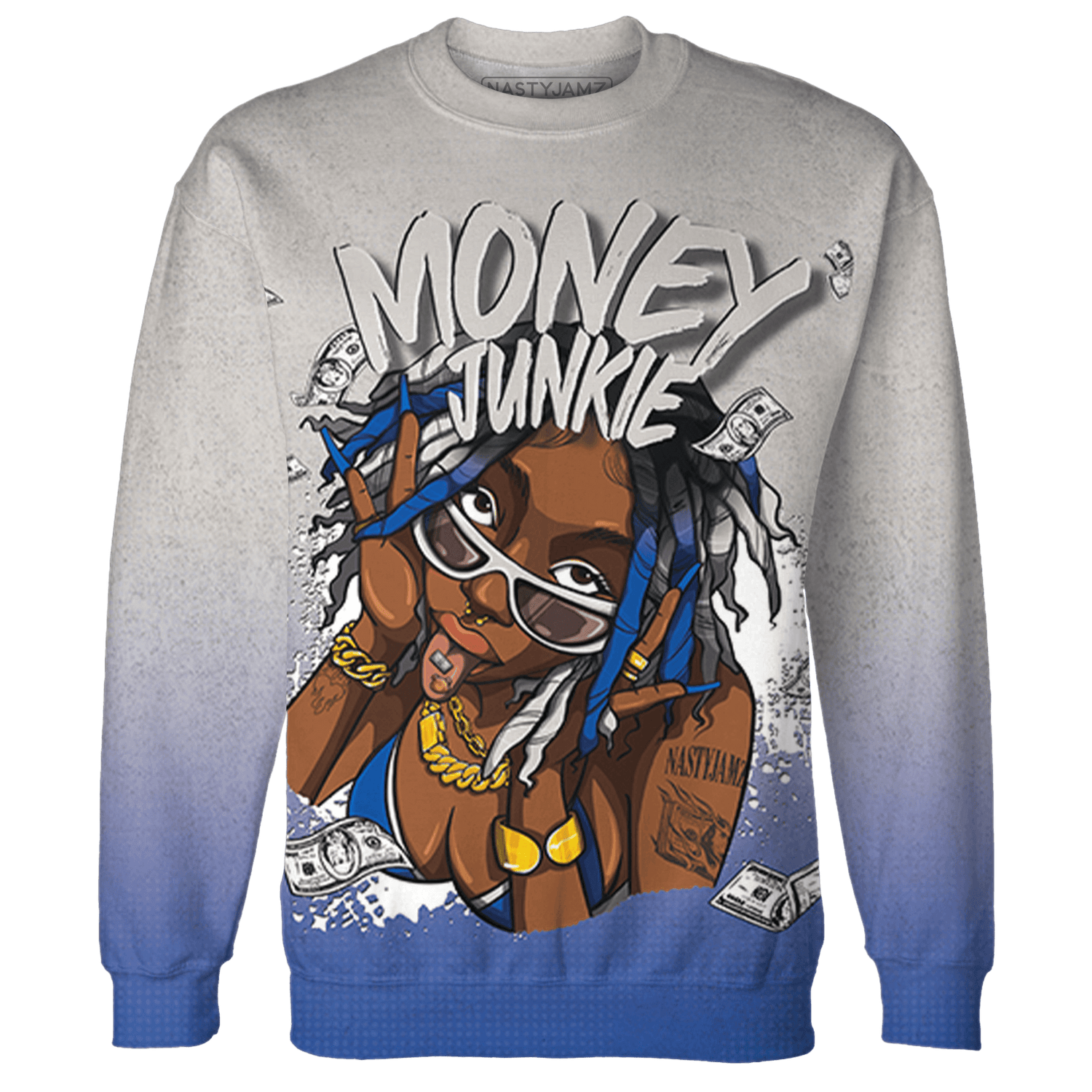 Air Max 1 86 Royal Sweatshirt Match Money Junkie 3D All-Over Print - NastyJamz