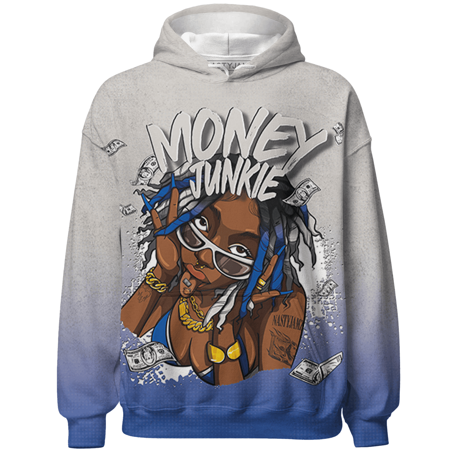 Air Max 1 86 Royal Hoodie Match Money Junkie 3D All-Over Print - NastyJamz