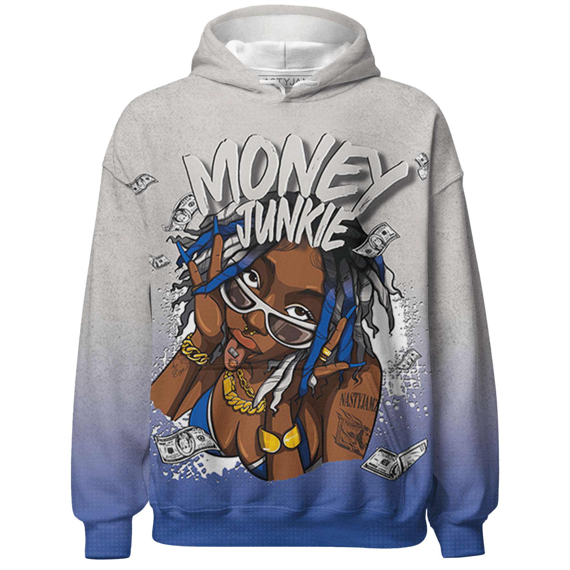 Air Max 1 86 Royal Hoodie Match Money Junkie 3D All-Over Print - NastyJamz
