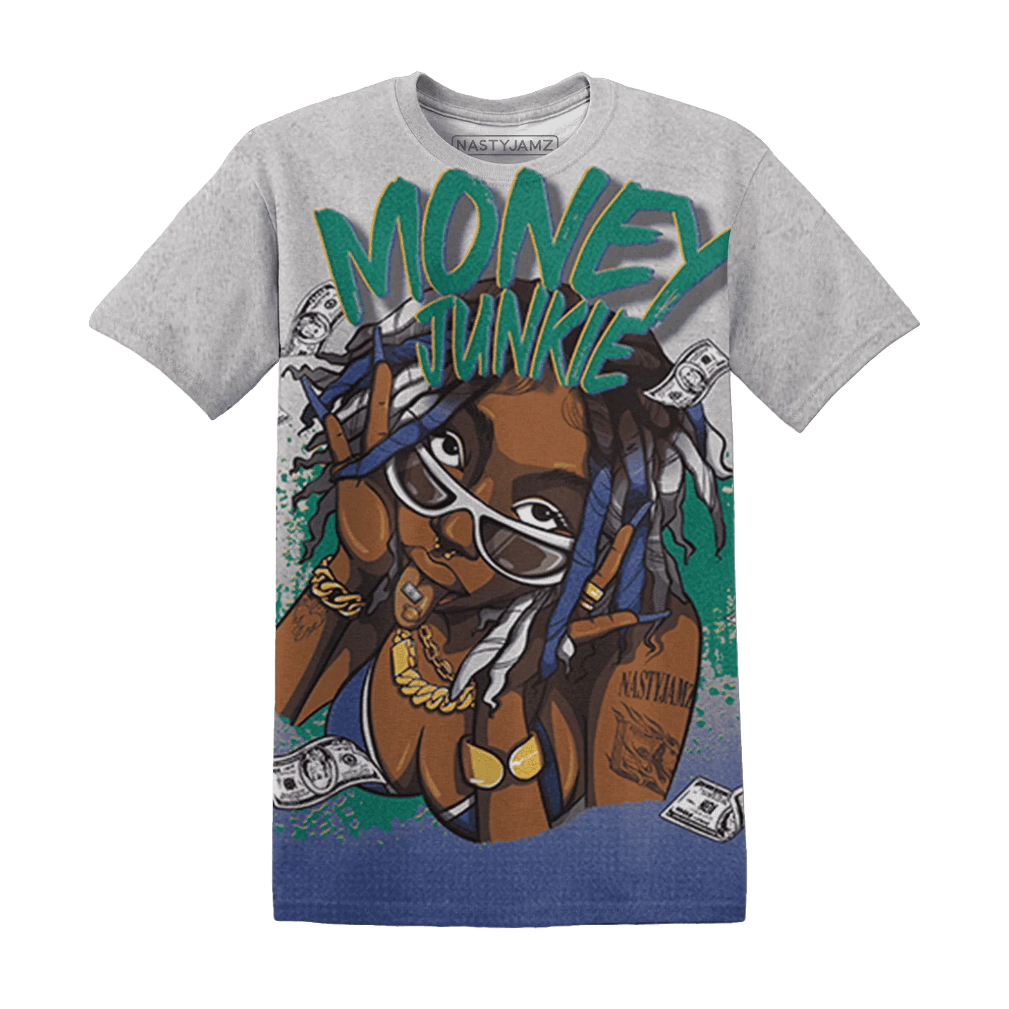 Dunk-Hyper-Royal-Malachite-NastyJamz-T-Shirt-Match-Money-Junkie-3D