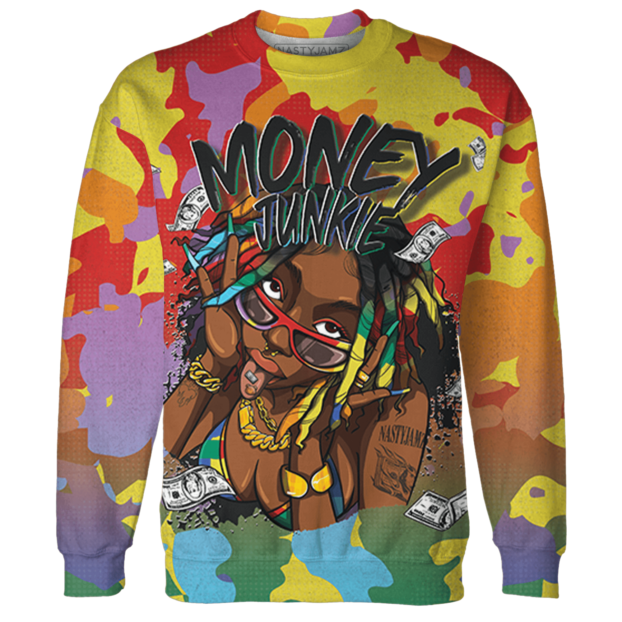 Mid GS Six Championships 1s Sweatshirt Match Money Junkie 3D All-Over Print - NastyJamz
