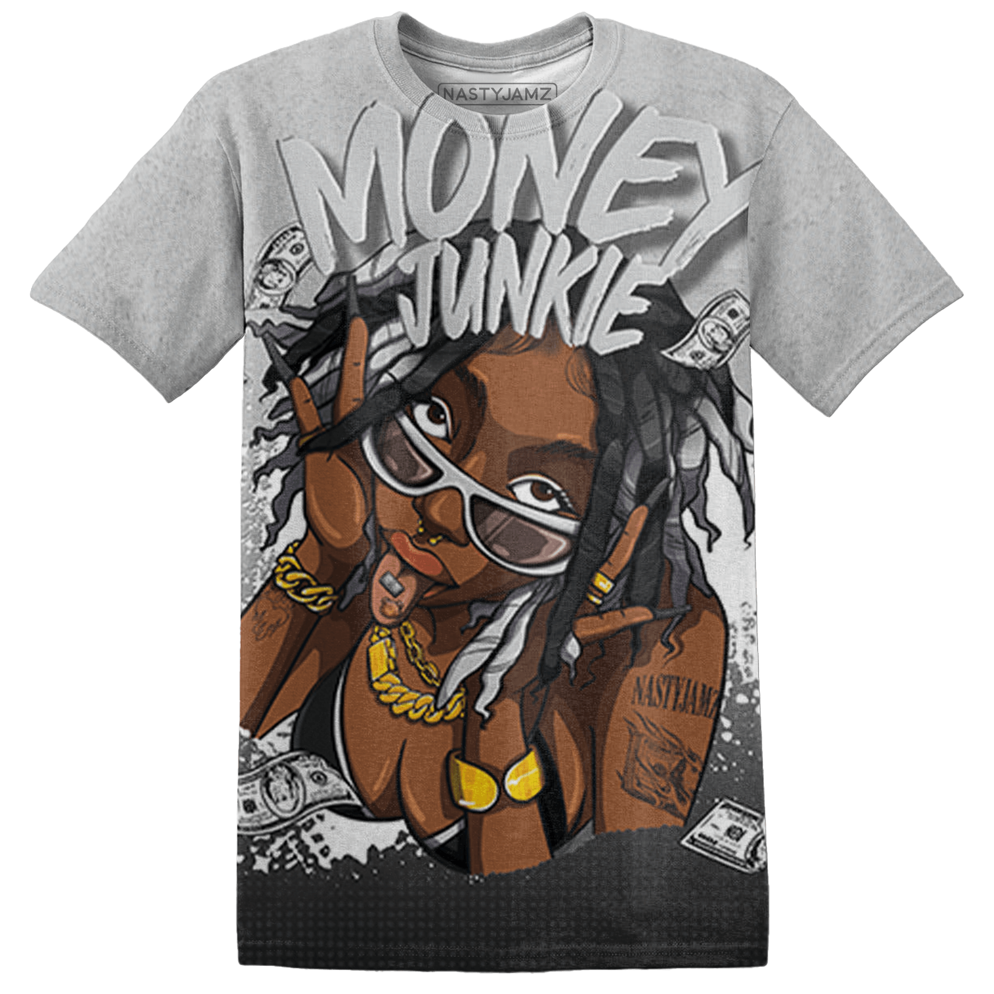 Retro High OG Black White 1s T Shirt Match Money Junkie 3D All-Over Print - NastyJamz
