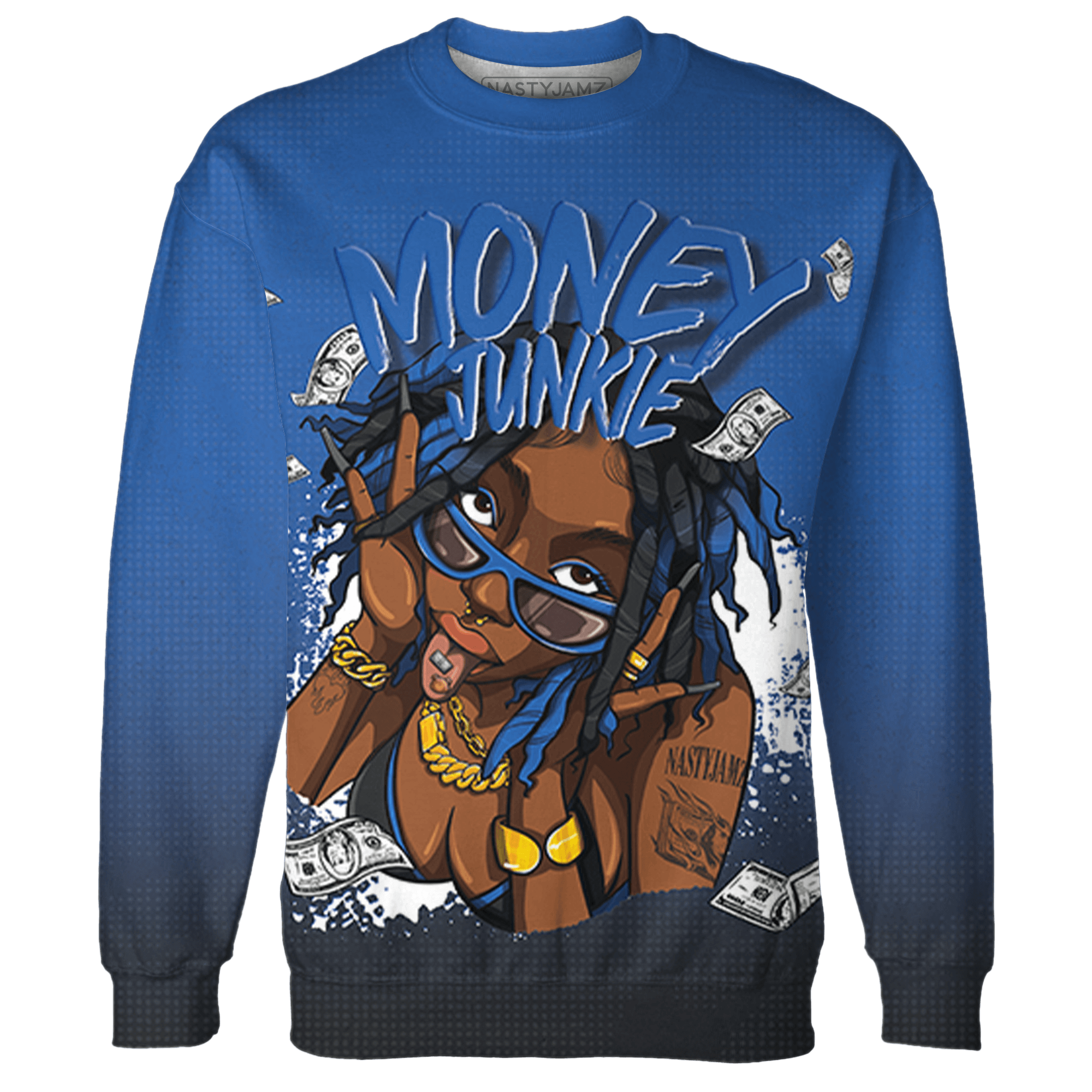 Royal Reimagined 1s Sweatshirt Match Money Junkie 3D All-Over Print - NastyJamz