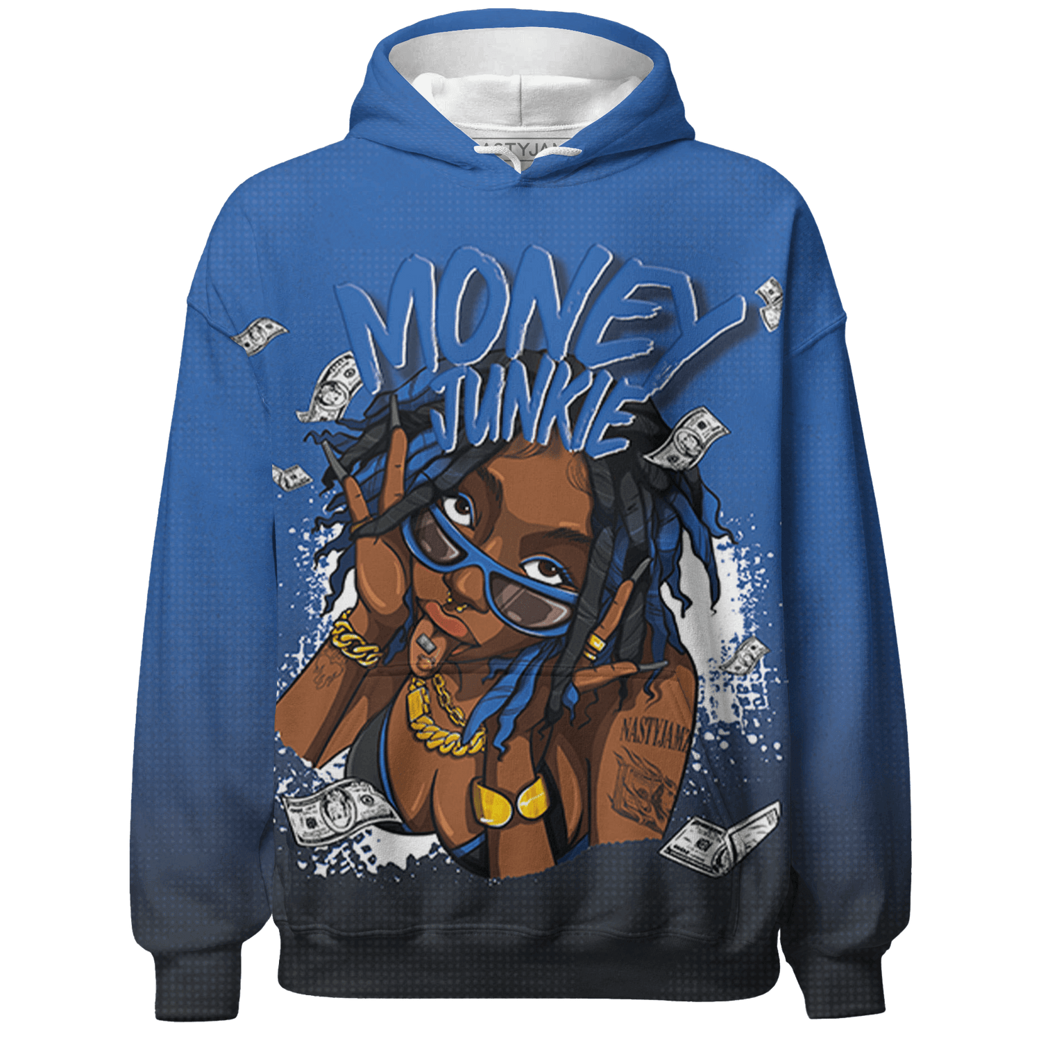 Royal Reimagined 1s Hoodie Match Money Junkie 3D All-Over Print - NastyJamz